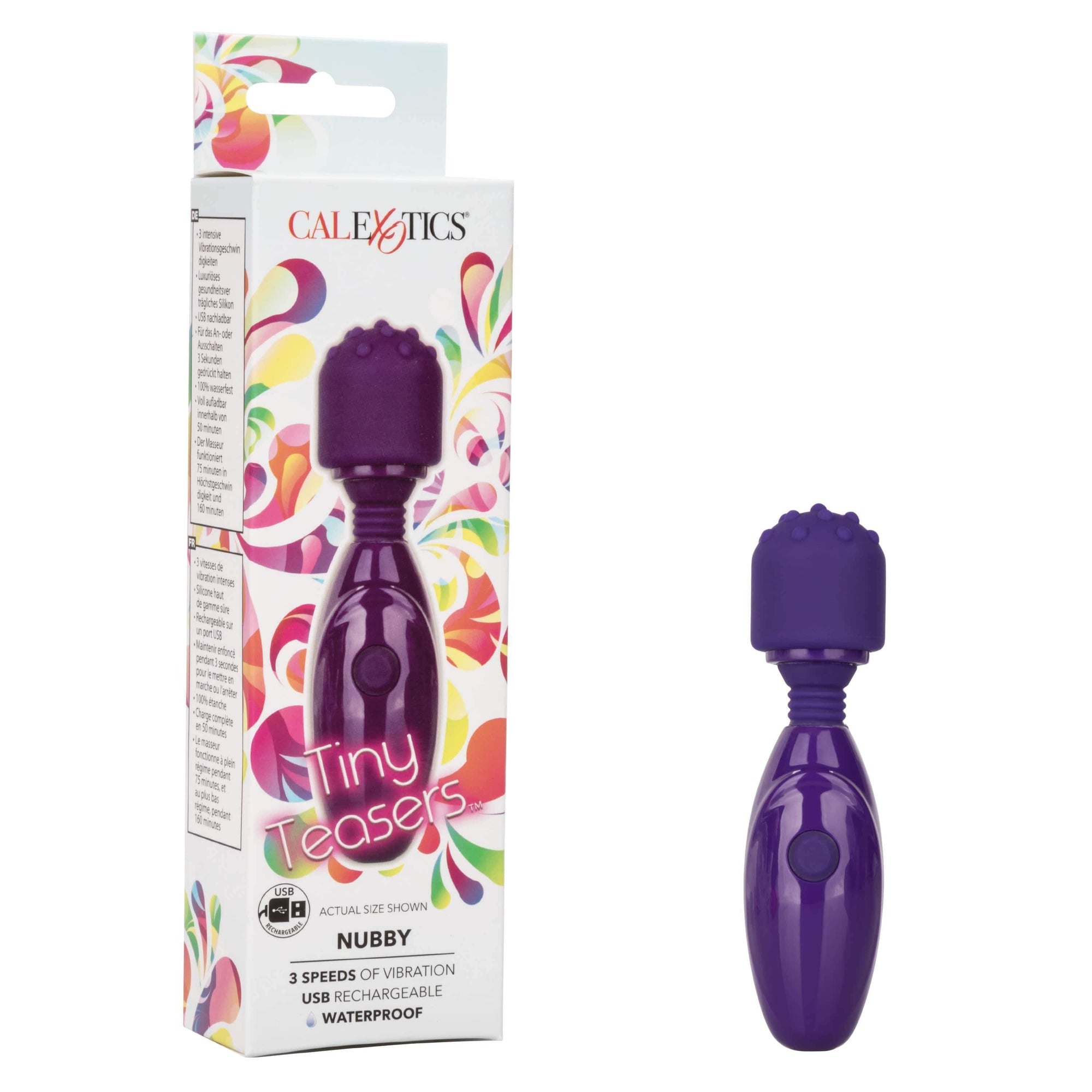 California Exotics - Tiny Teasers Nubby Mini Wand Massager (Purple) Mini Wand Massagers (Vibration) Non Rechargeable 716770089885 CherryAffairs