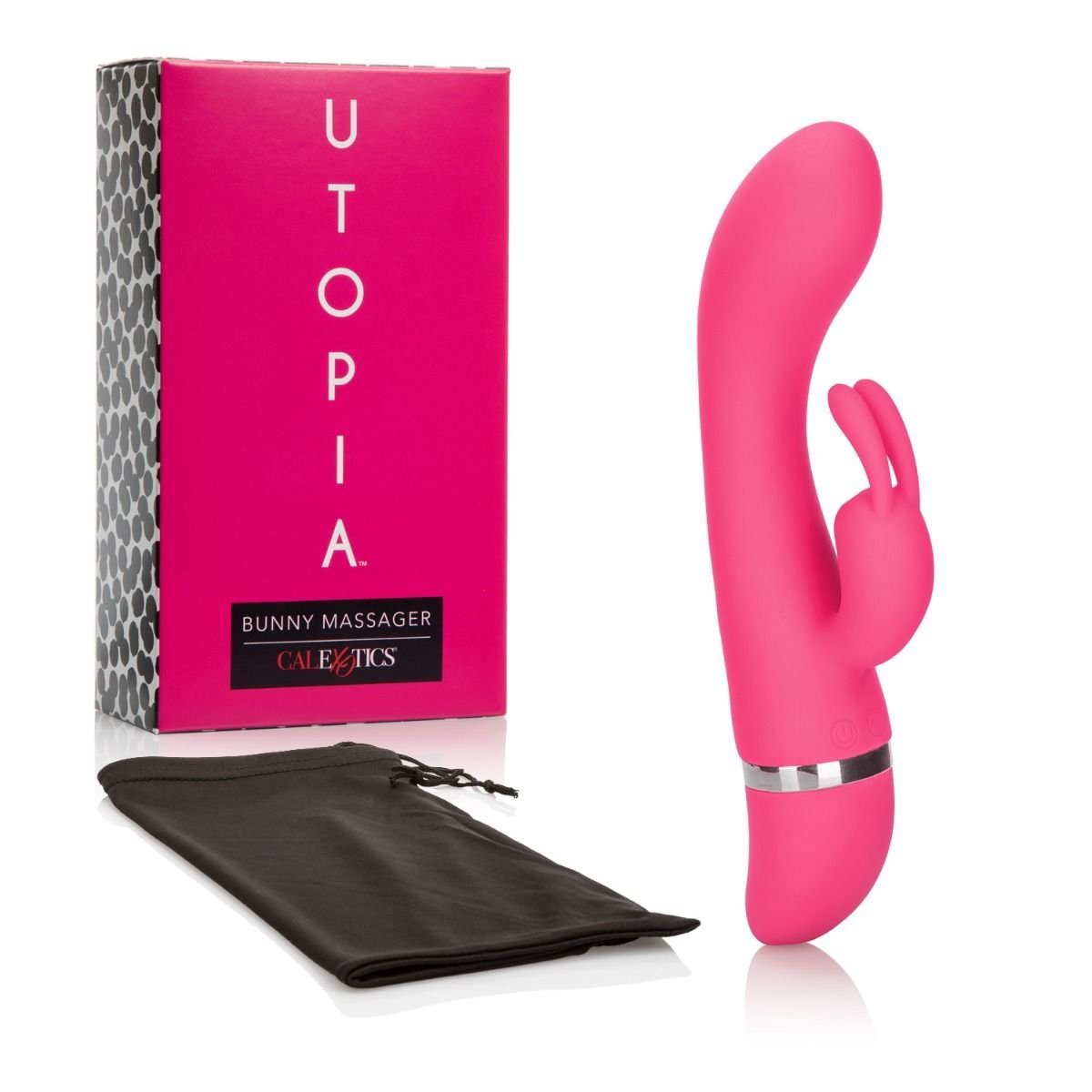 California Exotics - Utopia Bunny Massager (Pink) Rabbit Dildo (Vibration) Non Rechargeable Durio Asia