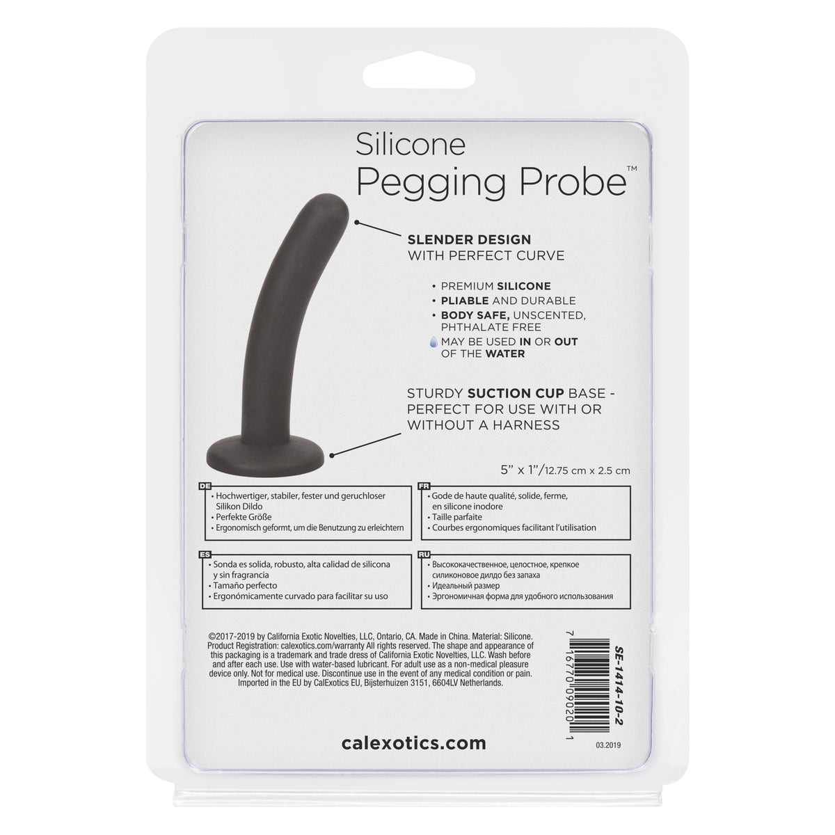 California Exotics - Silicone Pegging Probe Strap On Dildo (Black) Non Realistic Dildo with suction cup (Non Vibration) 620085139 CherryAffairs