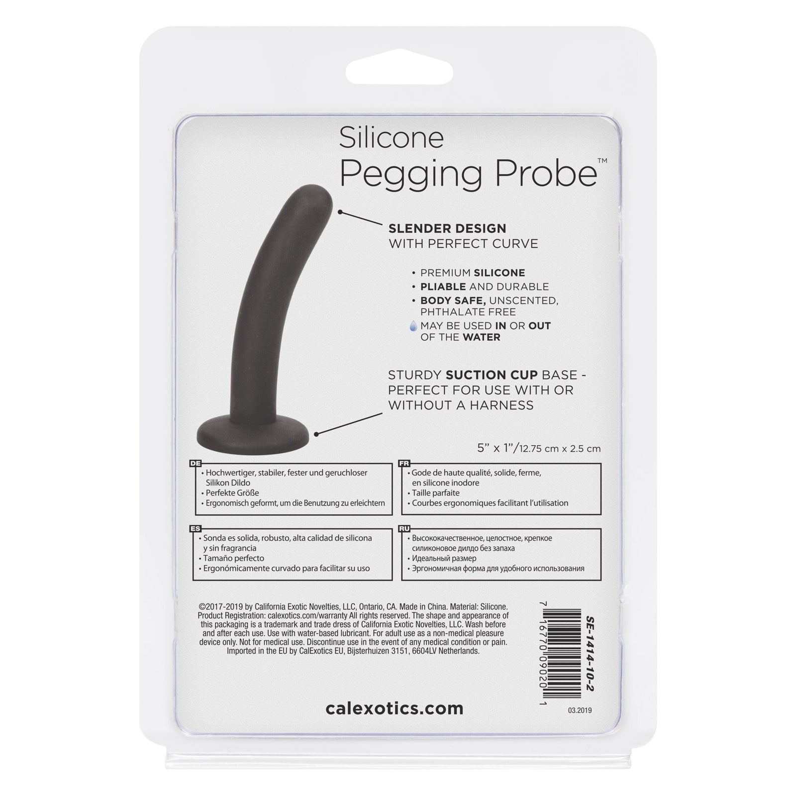 California Exotics - Silicone Pegging Probe Strap On Dildo (Black) Non Realistic Dildo with suction cup (Non Vibration) 620085139 CherryAffairs