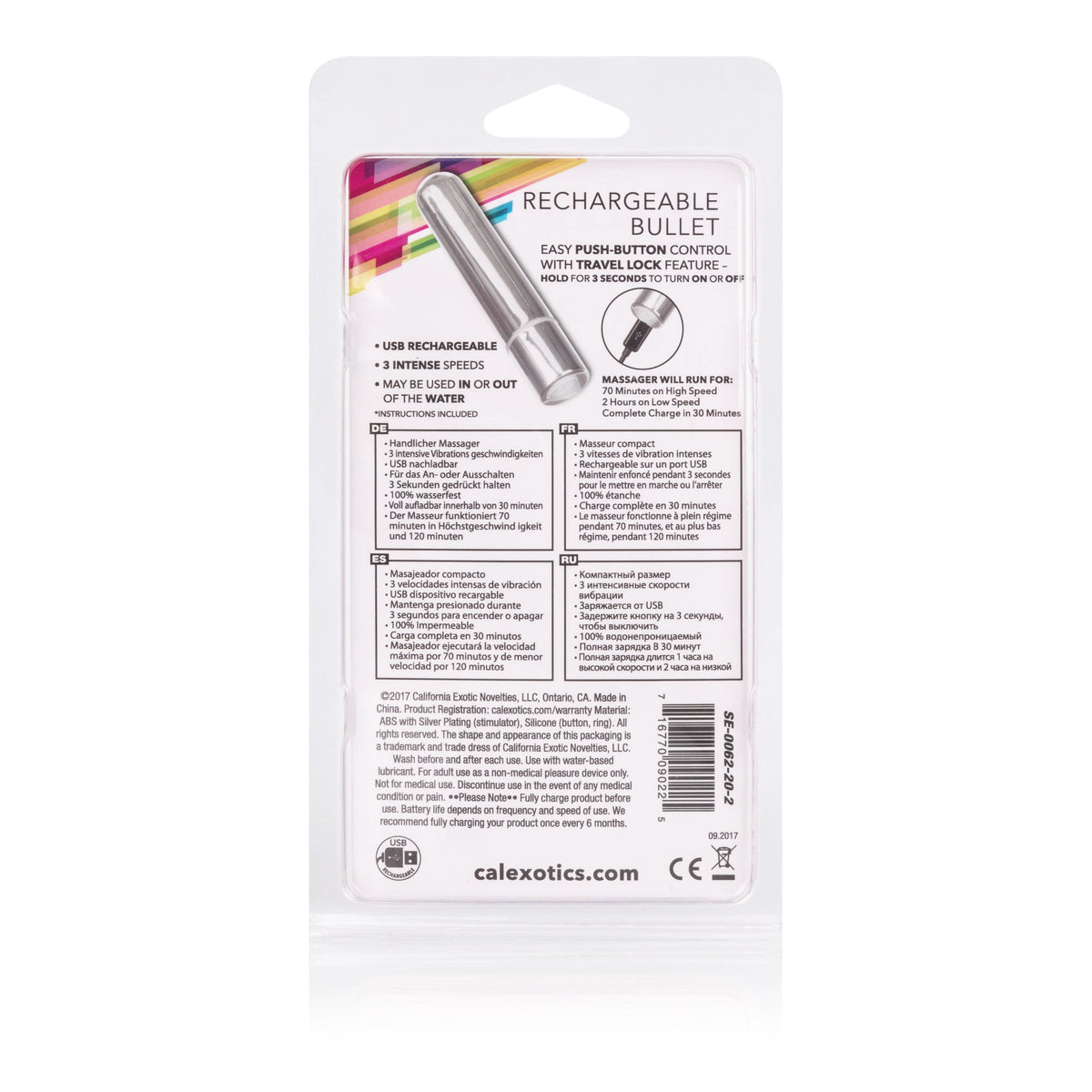 California Exotics - Wireless USB Rechargeable Bullet Vibrator (Silver) Bullet (Vibration) Rechargeable Singapore