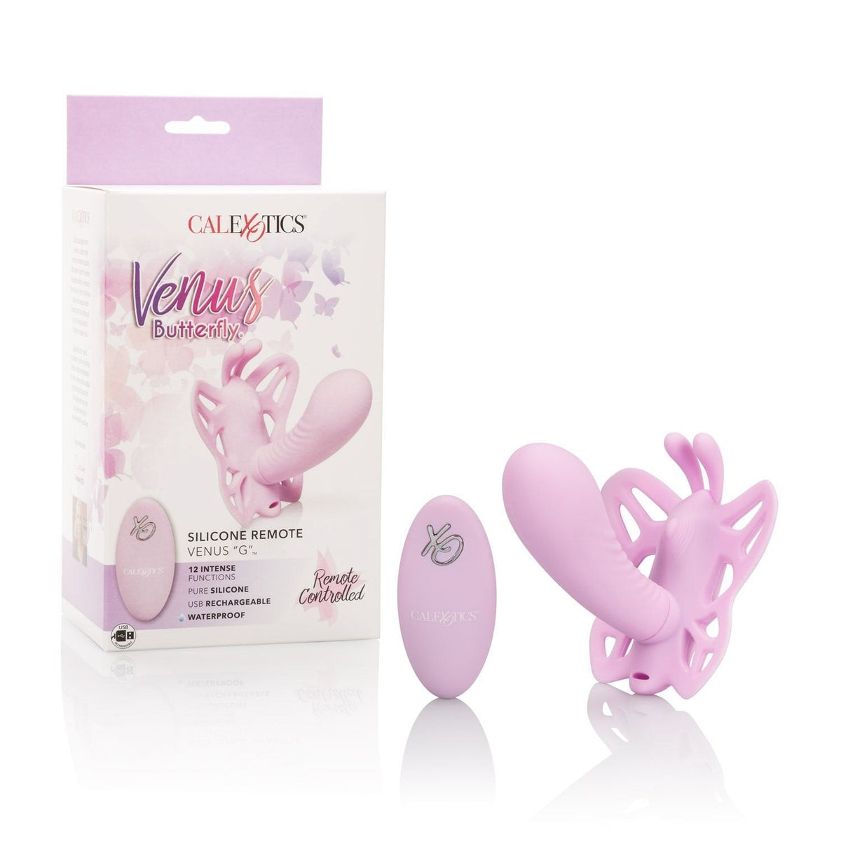 California Exotics - Venus Butterfly Silicone Remote Venus G Spot Vibrator (Pink) Remote Control Dildo w/o Suction Cup (Vibration) Rechargeable Durio Asia