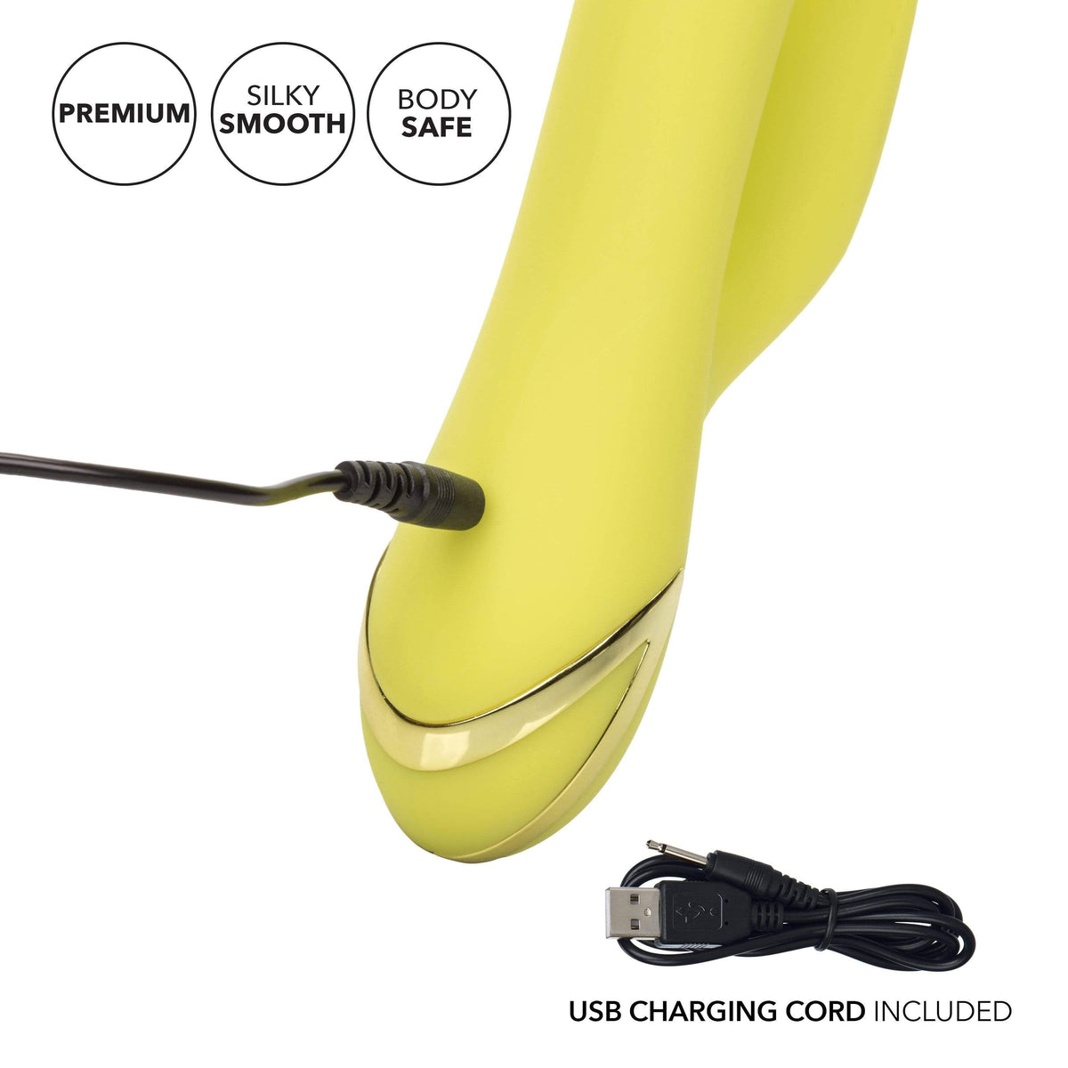 California Exotics - California Dreaming Venice Vixen Rabbit Vibrator (Yellow) Rabbit Dildo (Vibration) Rechargeable 716770090591 CherryAffairs
