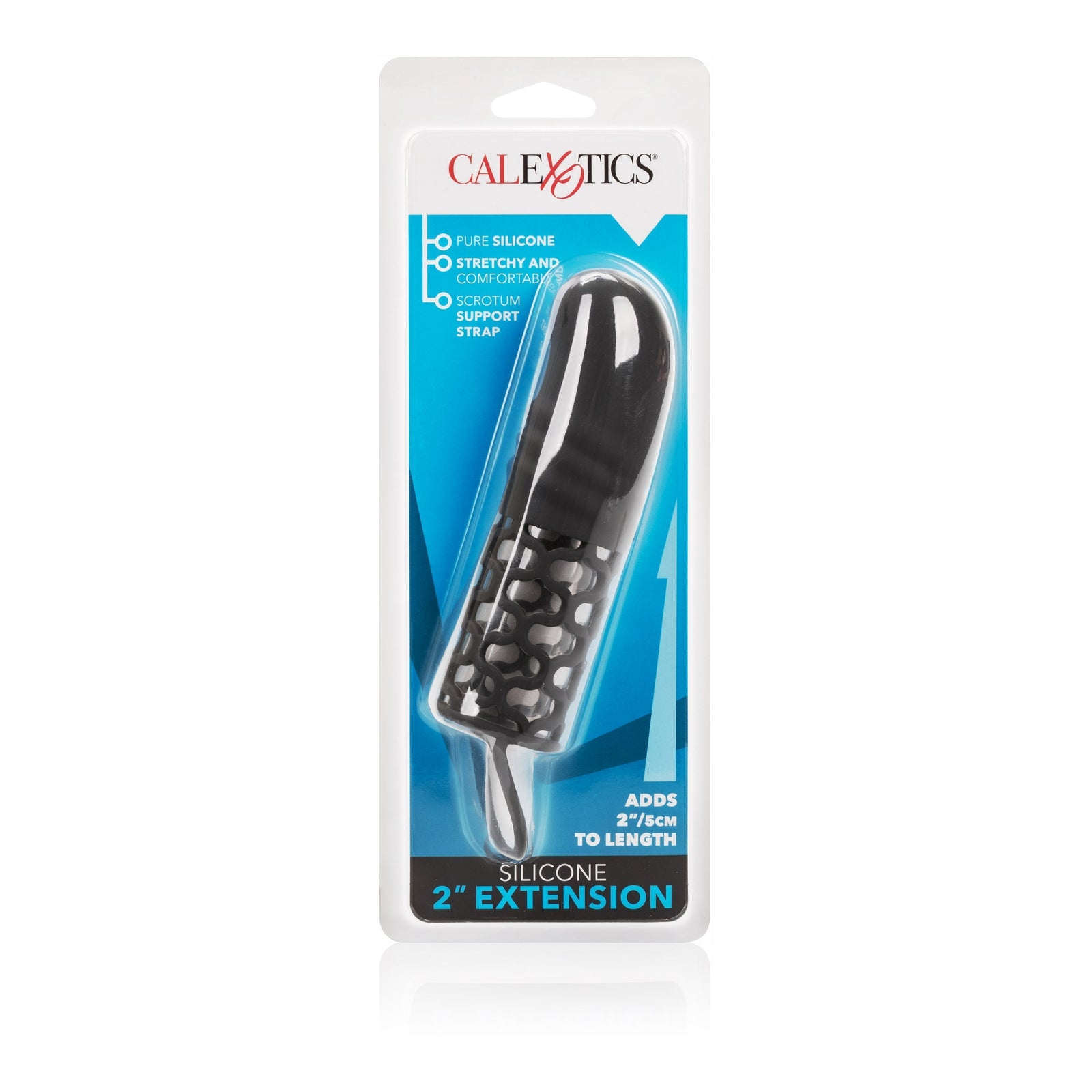California Exotics - Silicone 2" Penis Extension (Black) Silicone Cock Cage (Non Vibration) Singapore