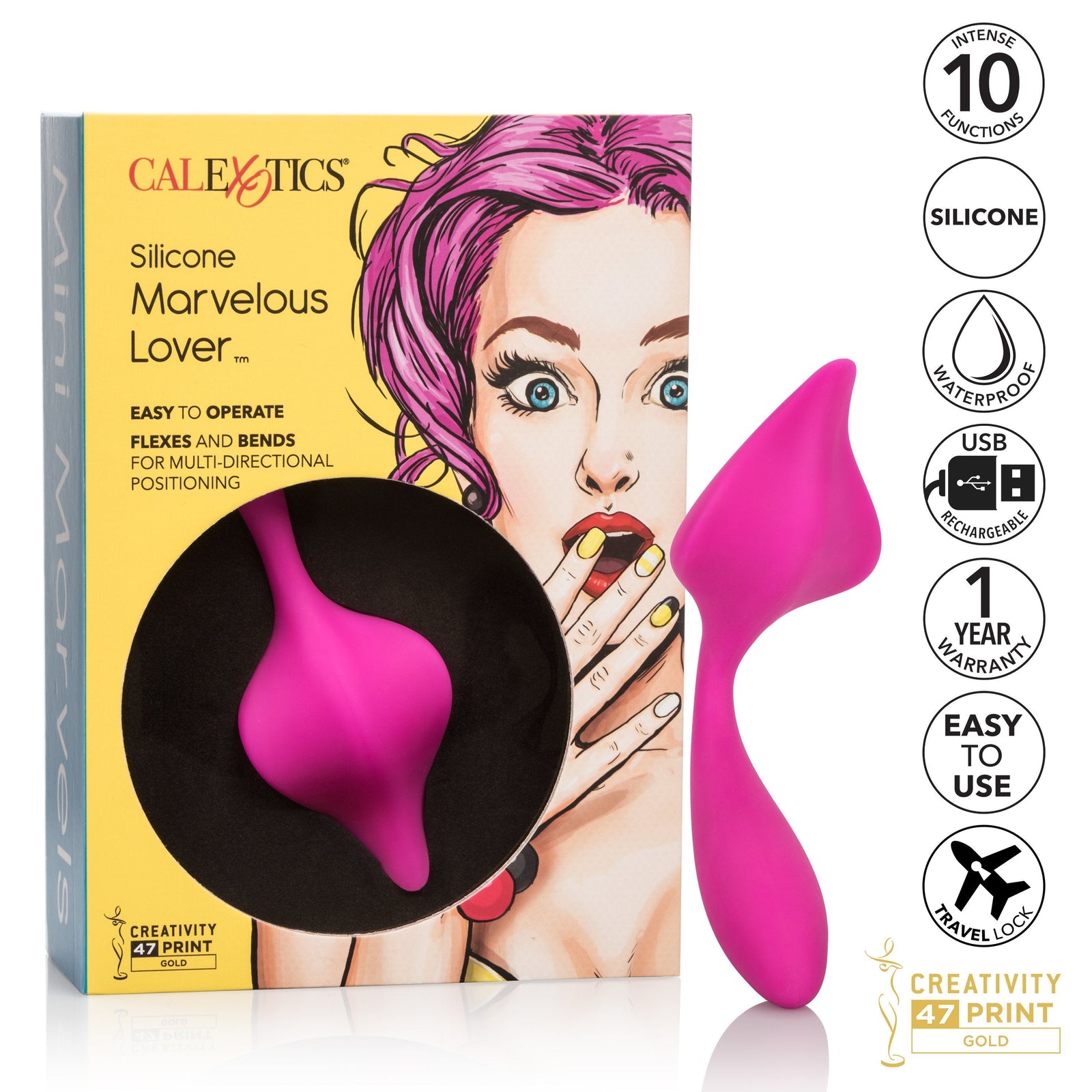 California Exotics - Mini Marvels Silicone Marvelous Lover Clit Massager (Pink) Clit Massager (Vibration) Rechargeable Singapore