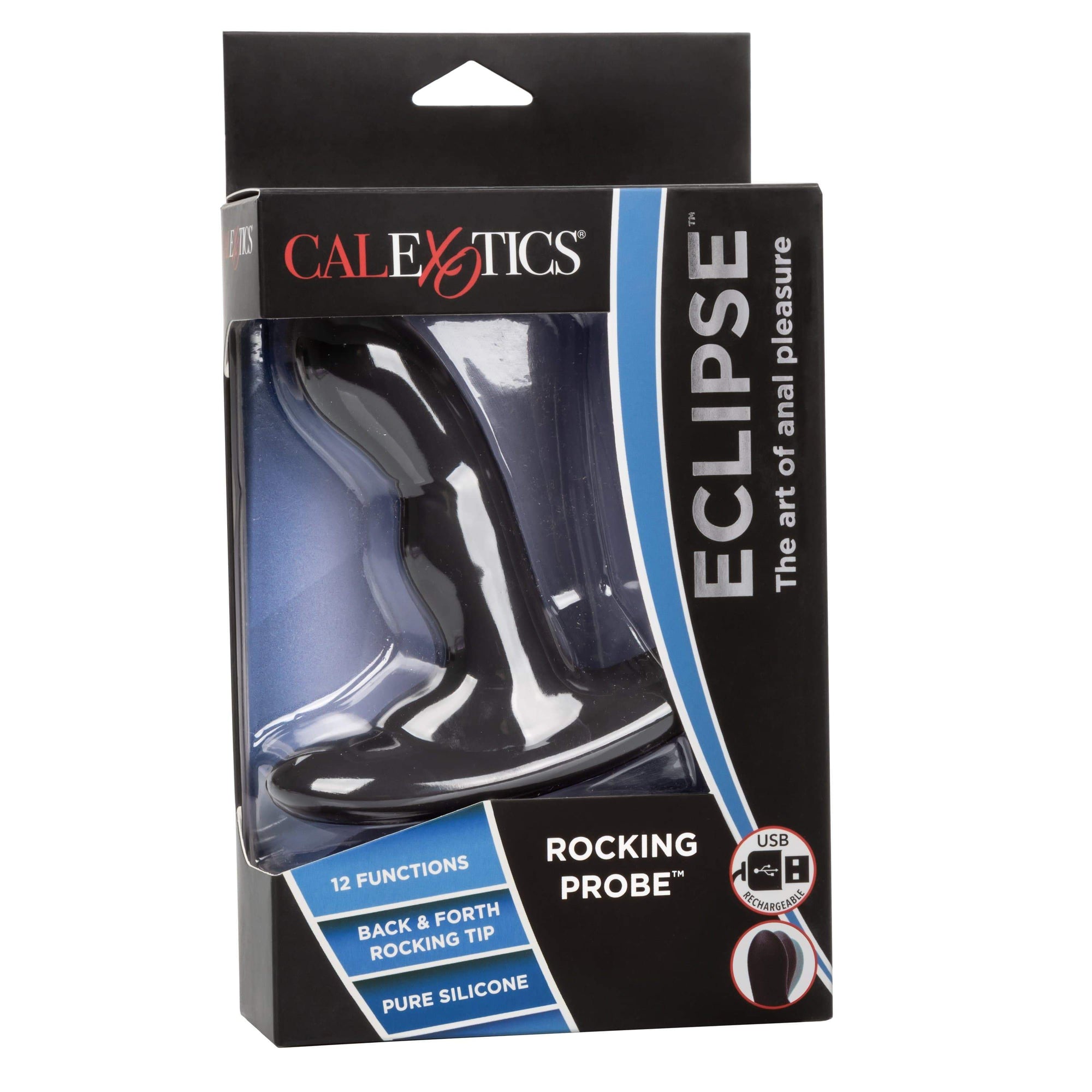 California Exotics - Eclipse Rocking Probe Prostate Massager (Black) Prostate Massager (Vibration) Rechargeable 716770090676 CherryAffairs