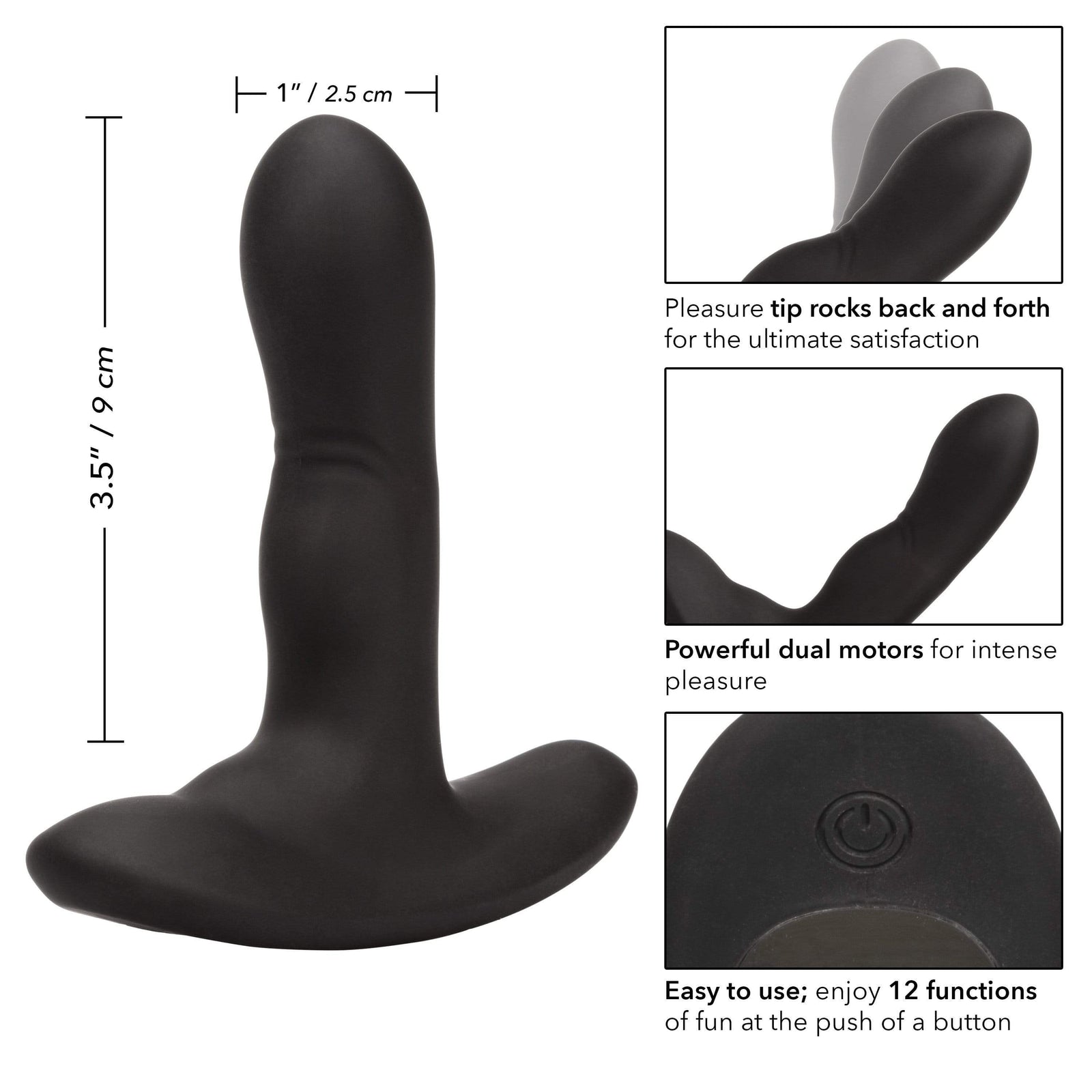 California Exotics - Eclipse Rocking Probe Prostate Massager (Black) Prostate Massager (Vibration) Rechargeable 716770090676 CherryAffairs