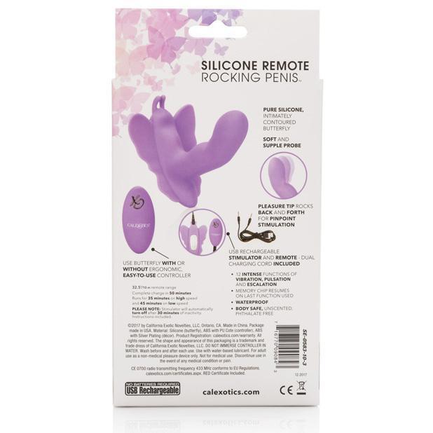 California Exotics - Venus Butterfly Silicone Remote Rocking Penis Vibrator (Purple) Remote Control Dildo w/o Suction Cup (Vibration) Rechargeable Singapore