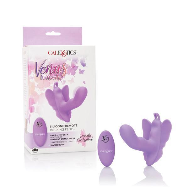 California Exotics - Venus Butterfly Silicone Remote Rocking Penis Vibrator (Purple) Remote Control Dildo w/o Suction Cup (Vibration) Rechargeable Durio Asia