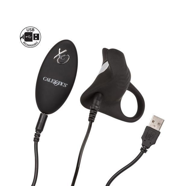 California Exotics - Couple's Enhancers Silicone Rechargeable Remote Pleasurizer (Black) Silicone Cock Ring (Vibration) Rechargeable Singapore
