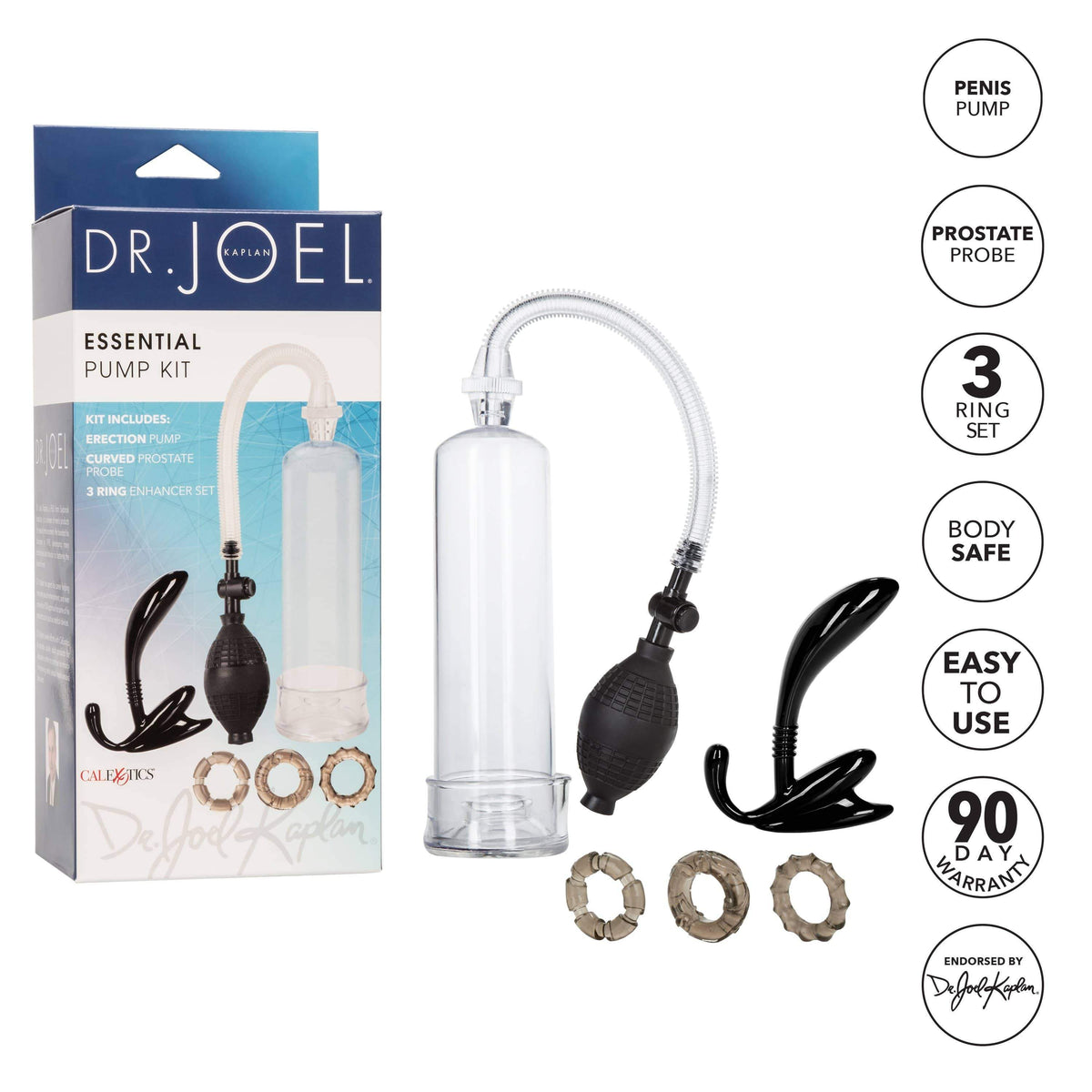 California Exotics - Dr Joel Kaplan Essential Penis Pump Kit (Clear) Penis Pump (Non Vibration) 716770091024 CherryAffairs