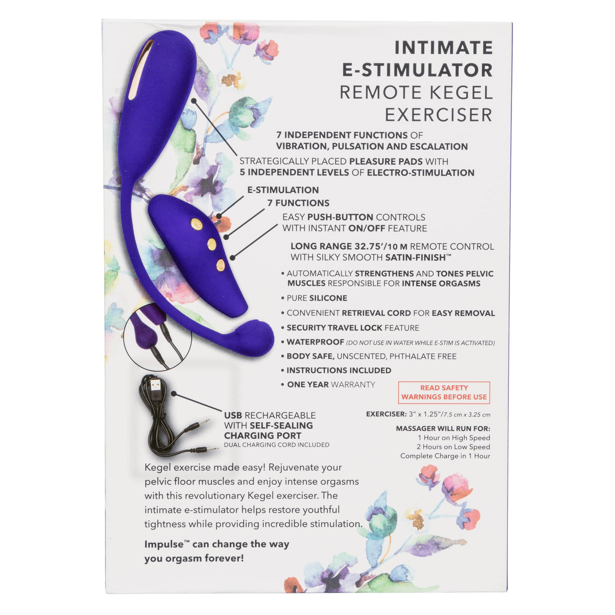 California Exotics - Impulse Intimate E Stimulator Remote Kegel Exerciser (Purple) Remote Control Kegel Balls (Vibration) Rechargeable 620051753 CherryAffairs