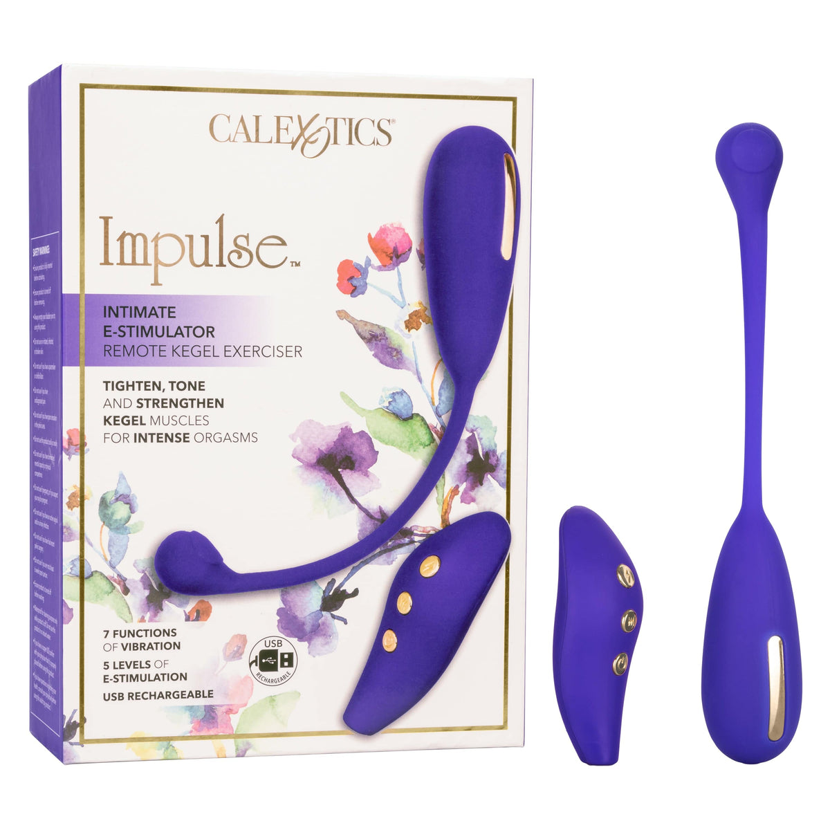 California Exotics - Impulse Intimate E Stimulator Remote Kegel Exerciser (Purple) Remote Control Kegel Balls (Vibration) Rechargeable 620051753 CherryAffairs