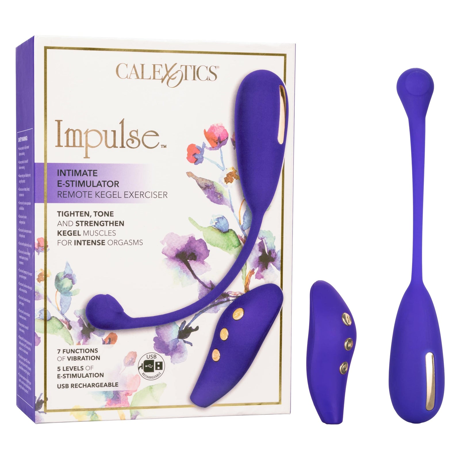 California Exotics - Impulse Intimate E Stimulator Remote Kegel Exerciser (Purple) Remote Control Kegel Balls (Vibration) Rechargeable 620051753 CherryAffairs