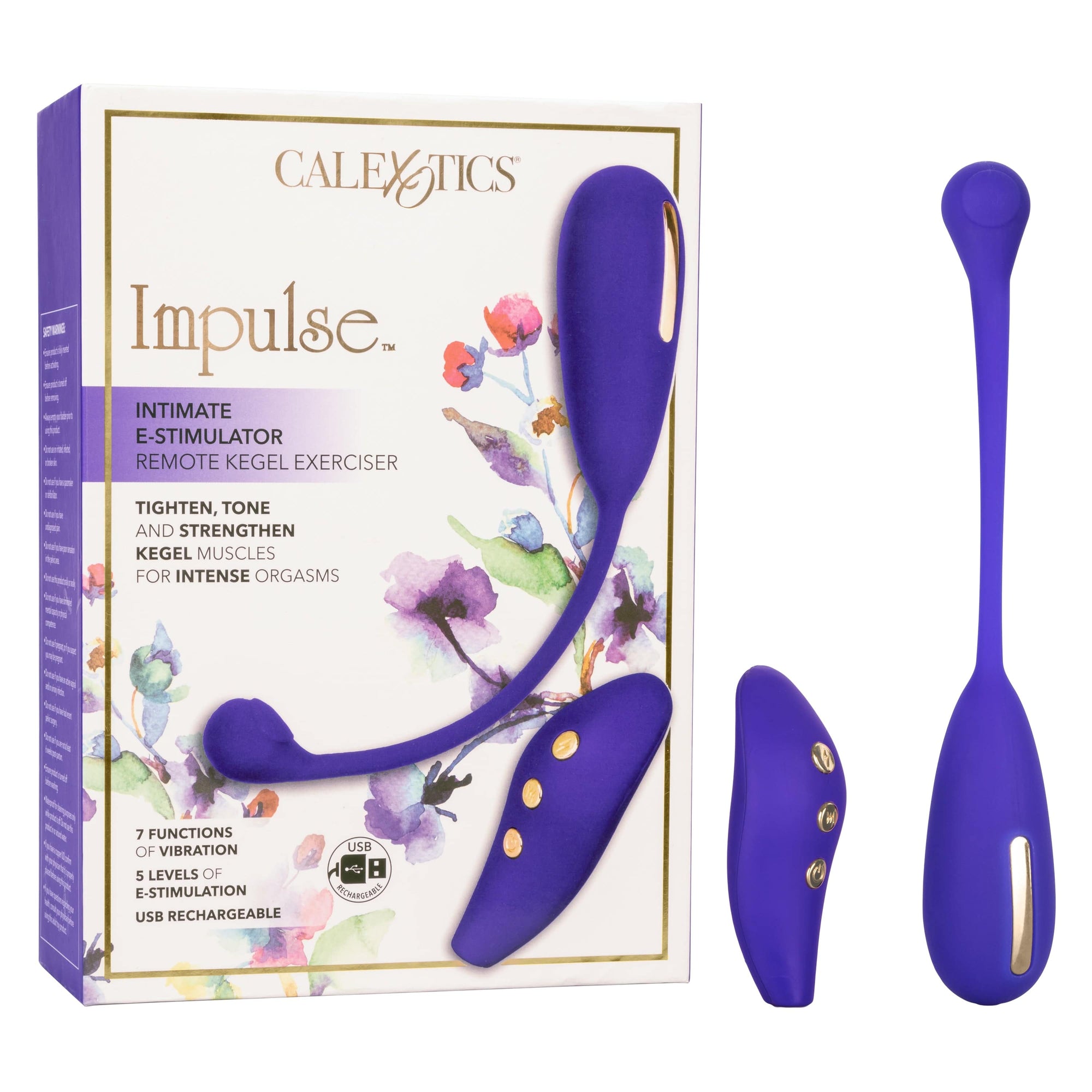 California Exotics - Impulse Intimate E Stimulator Remote Kegel Exerciser (Purple) Remote Control Kegel Balls (Vibration) Rechargeable 620051753 CherryAffairs