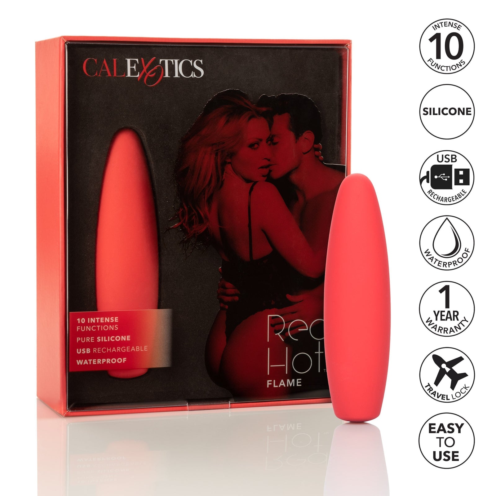 California Exotics - Red Hot Flame Rechargeable Bullet Vibrator (Red) Bullet (Vibration) Rechargeable Singapore