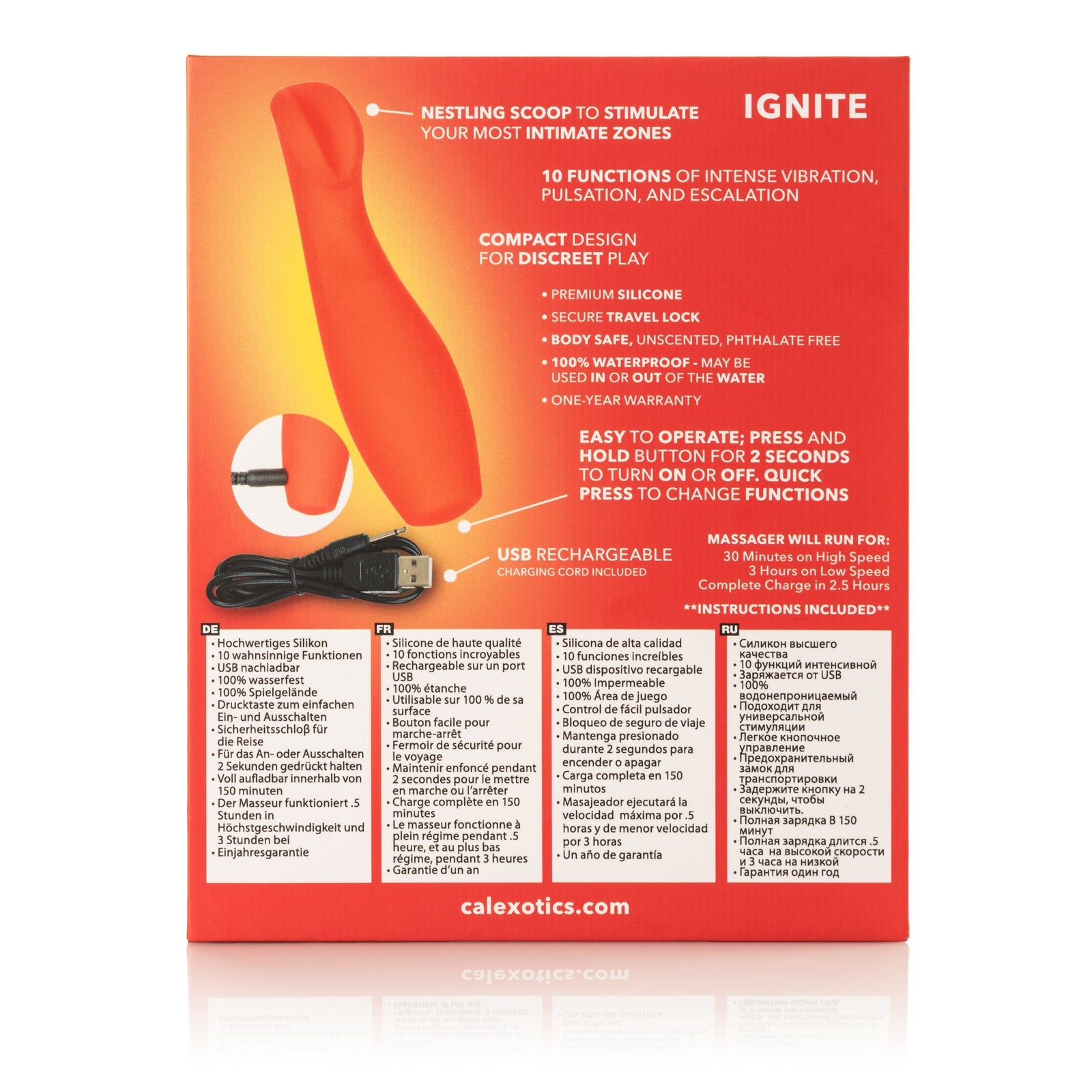California Exotics - Red Hot Ignite Rechargeable G Spot Vibrator (Red) G Spot Dildo (Vibration) Rechargeable Singapore
