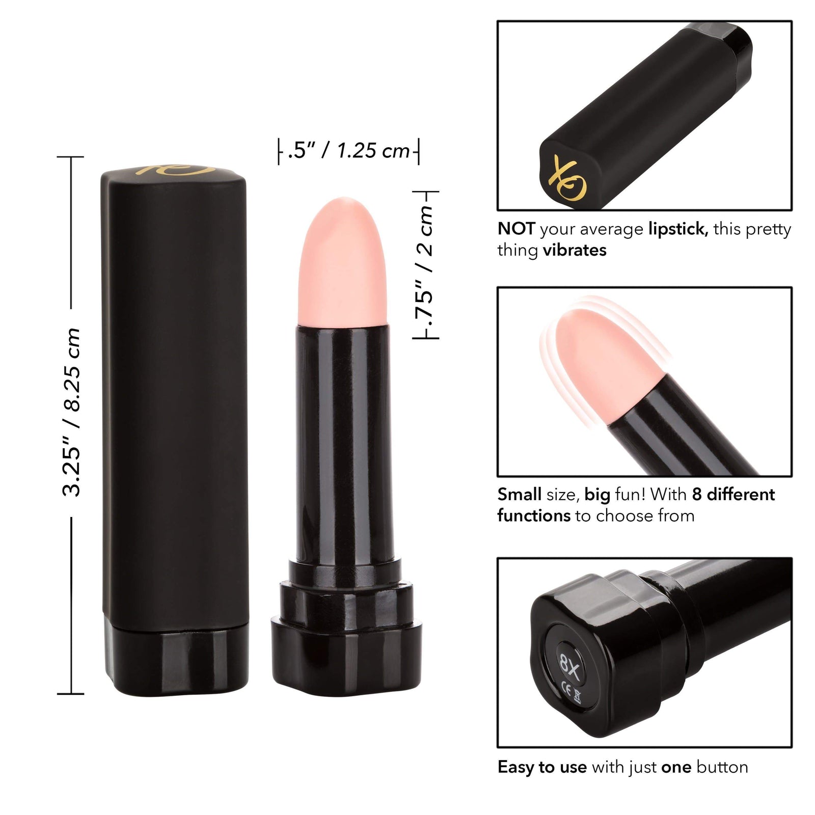 California Exotics - Hide and Play Wireless Discreet Lipstick Vibrator (Black) Discreet Toys 716770091543 CherryAffairs