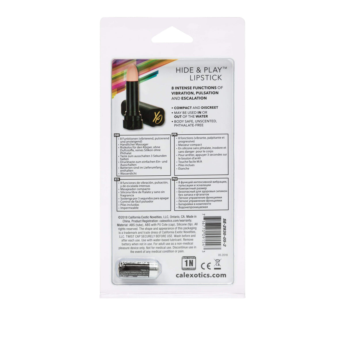 California Exotics - Hide and Play Wireless Discreet Lipstick Vibrator (Black) Discreet Toys 716770091543 CherryAffairs