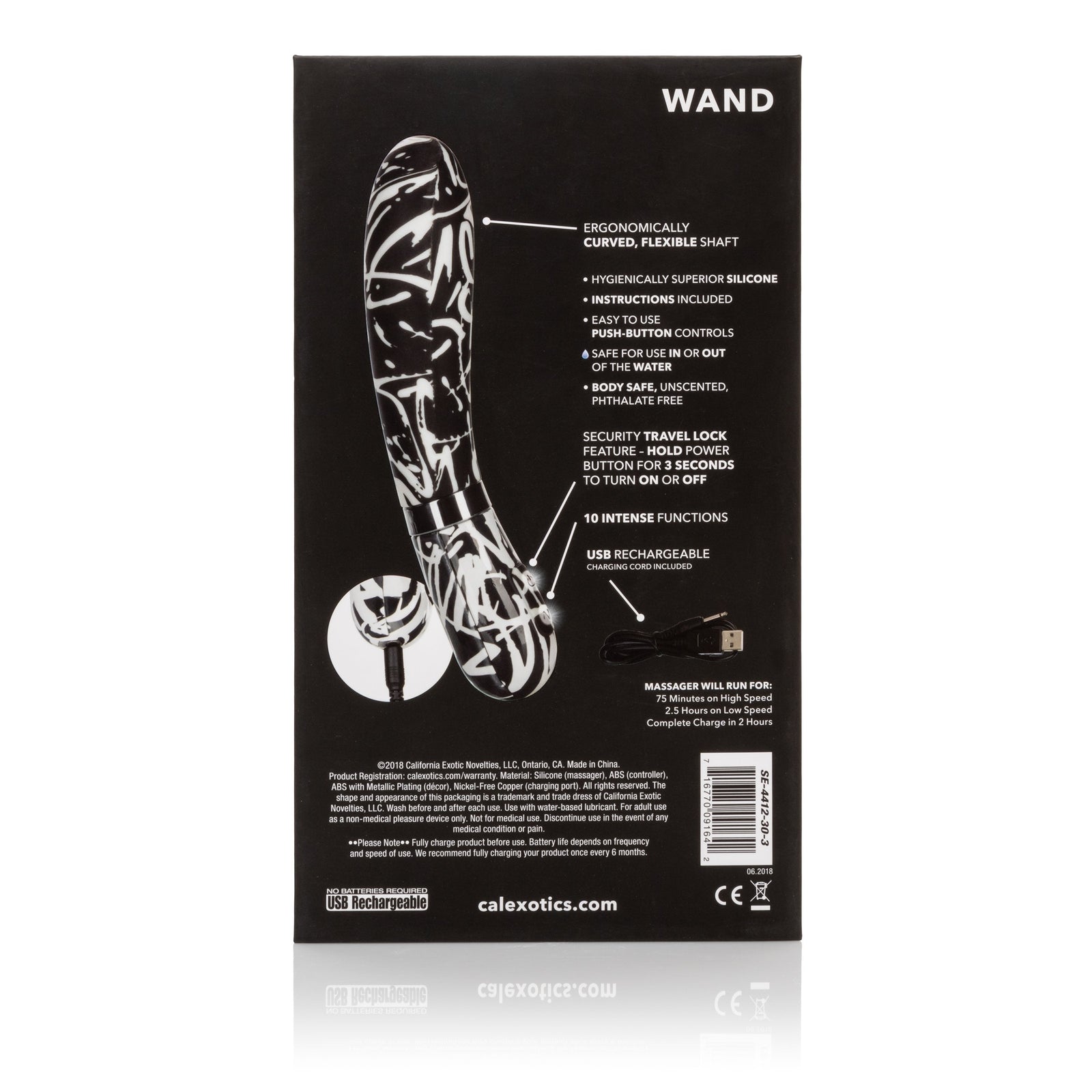 Calexotics - Hype Wand G Spot Vibrator (Multicolor) - Multicolor - G Spot Dildo (Vibration) Rechargeable