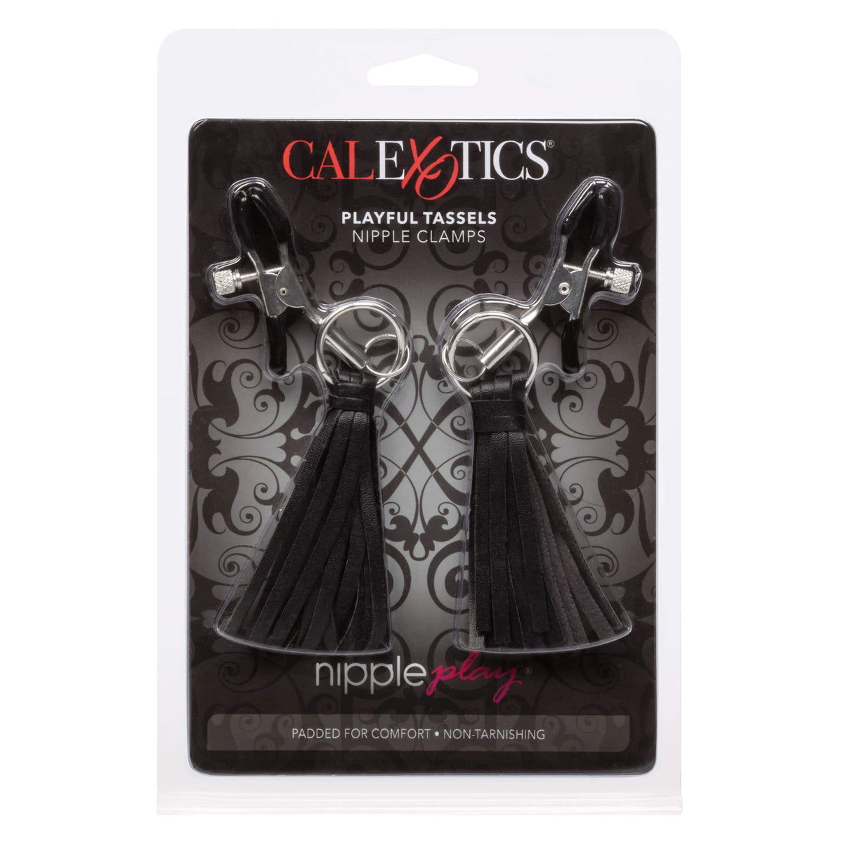 California Exotics - Nipple Play Playful Tassels Nipple Clamps (Black) Nipple Clamps (Non Vibration) 716770091888 CherryAffairs