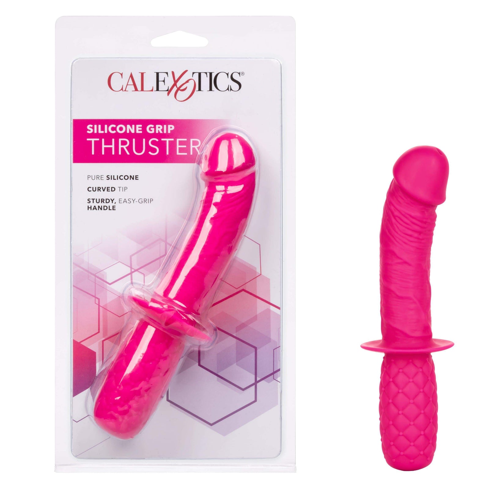 California Exotics - Silicone Grip Thruster Dildo (Pink) Realistic Dildo w/o suction cup (Non Vibration) 716770091949 CherryAffairs