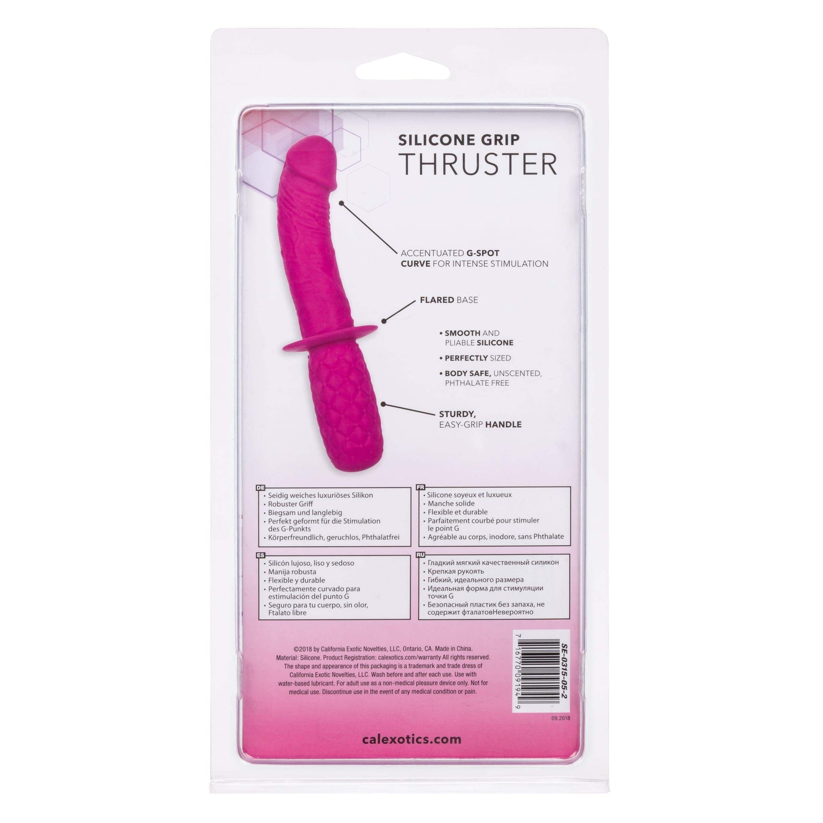 California Exotics - Silicone Grip Thruster Dildo (Pink) Realistic Dildo w/o suction cup (Non Vibration) 716770091949 CherryAffairs
