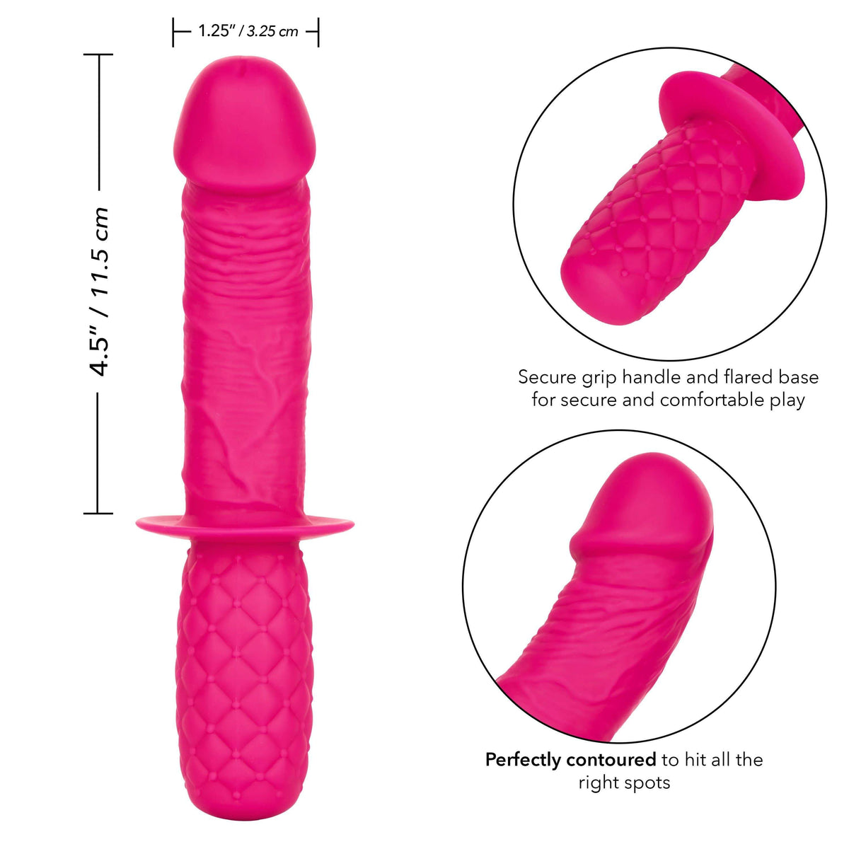California Exotics - Silicone Grip Thruster Dildo (Pink) Realistic Dildo w/o suction cup (Non Vibration) 716770091949 CherryAffairs
