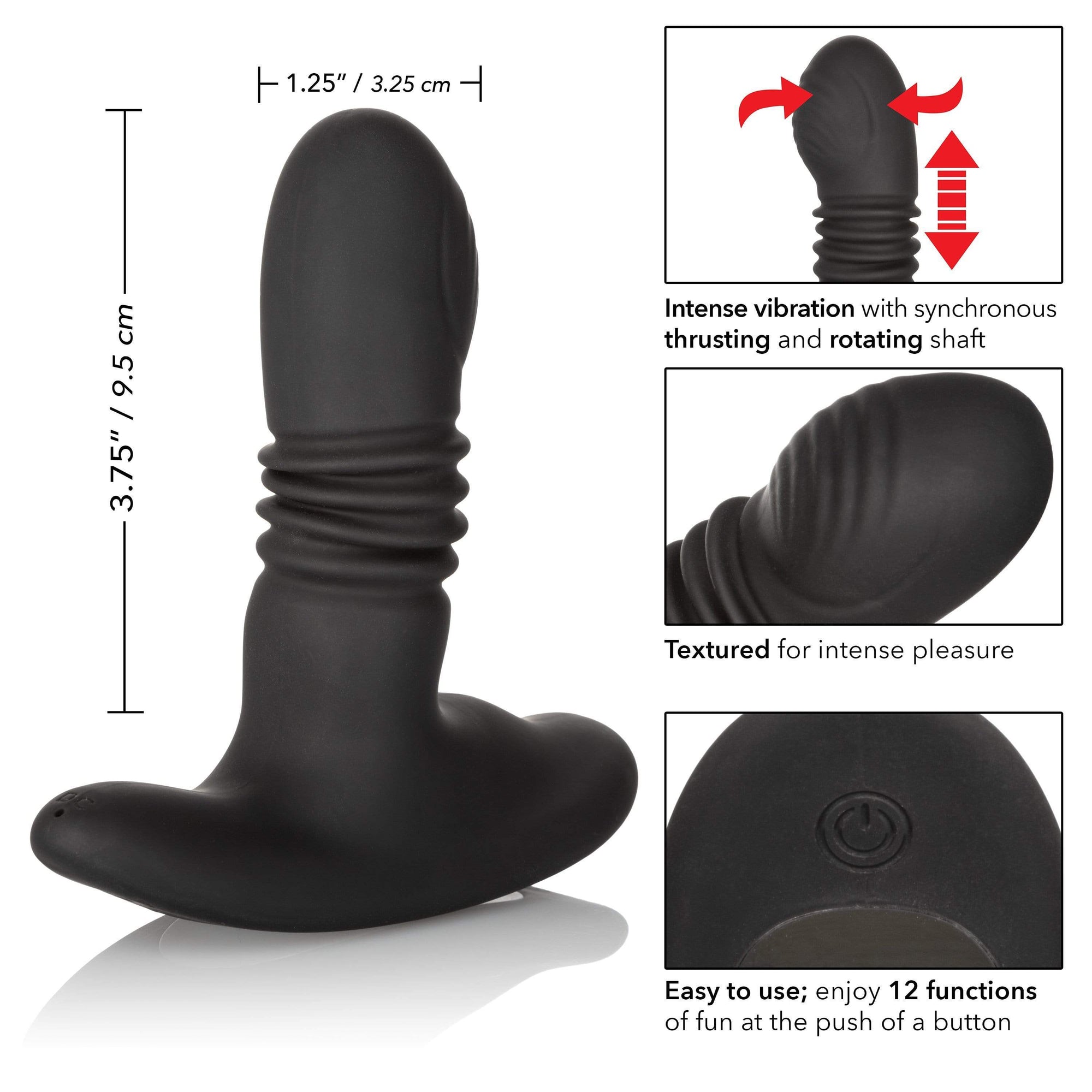 California Exotics - Eclipse Thrusting Rotator Probe Massager (Black) Prostate Massager (Vibration) Rechargeable