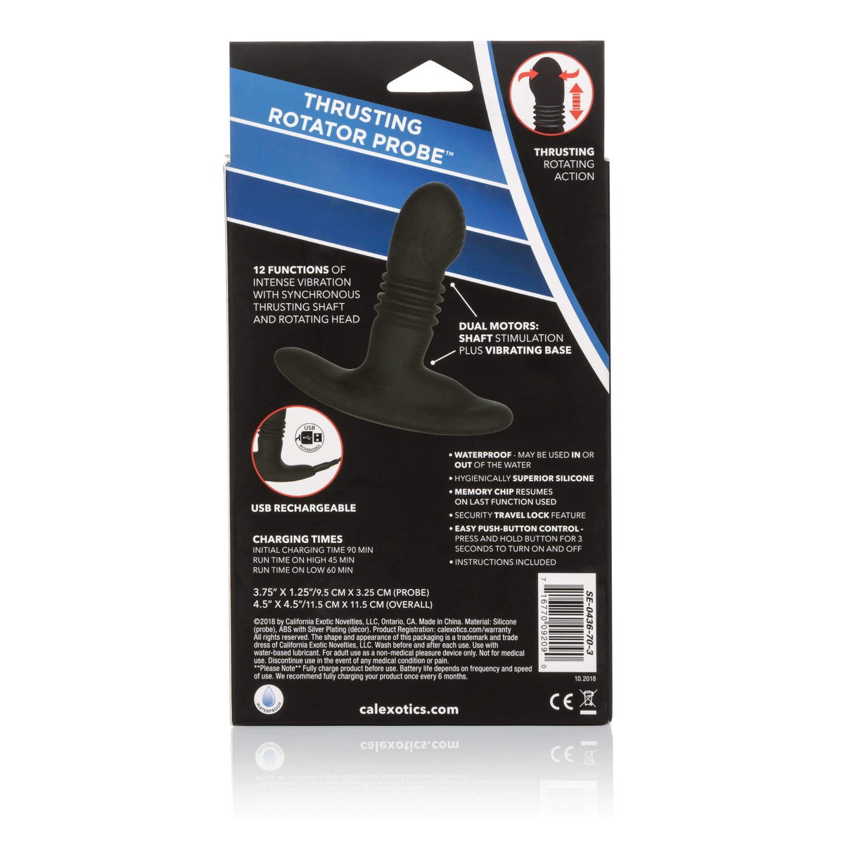 California Exotics - Eclipse Thrusting Rotator Probe Massager (Black) Prostate Massager (Vibration) Rechargeable