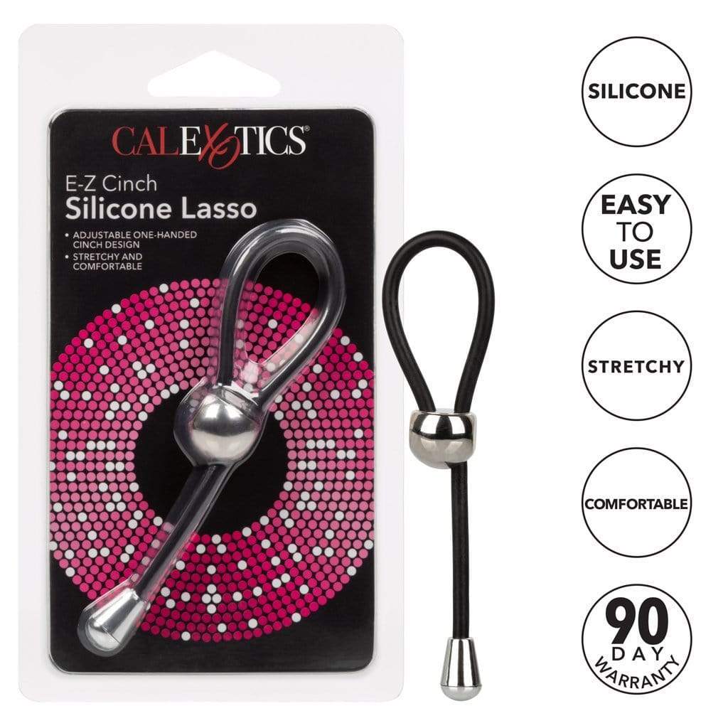 California Exotics - EZ Cinch Silicone Lasso Cock Ring (Black) Silicone Cock Ring (Non Vibration) 716770092113 CherryAffairs