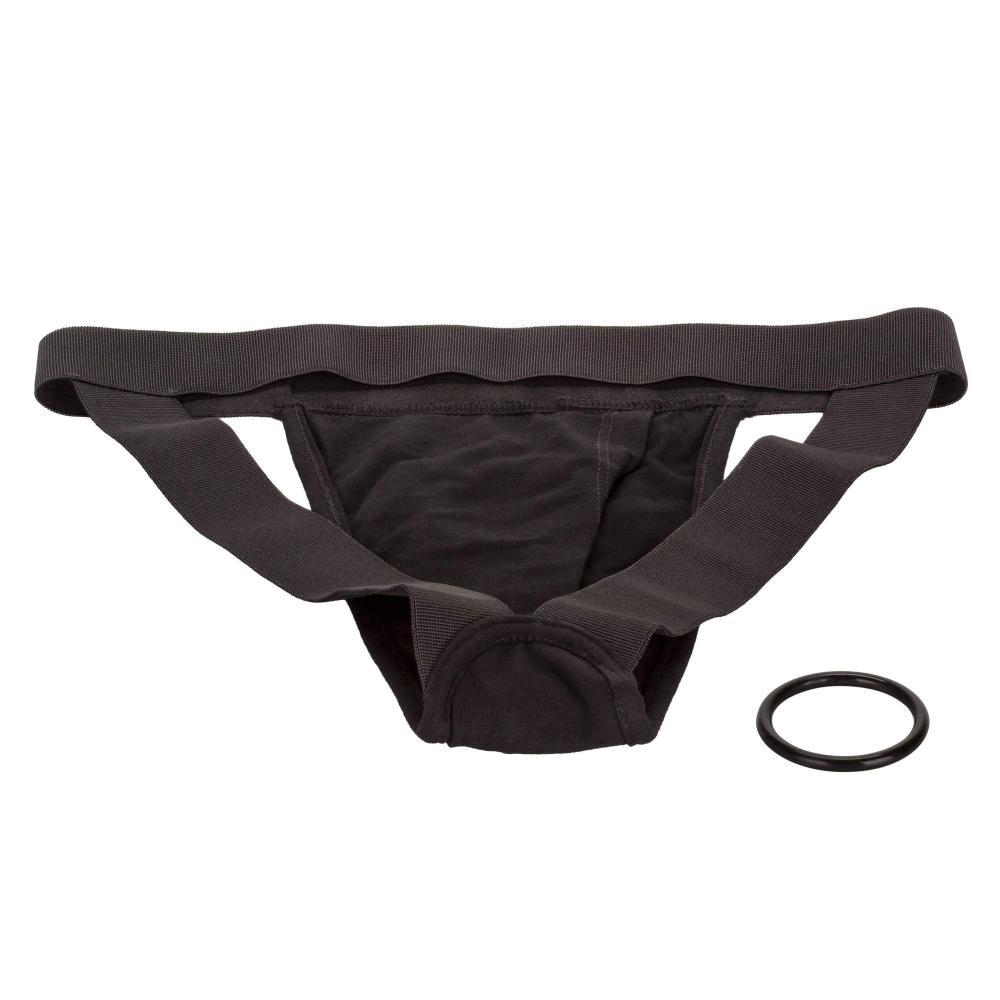 California Exotics - Packer Gear Jock Strap On XL/2XL (Black) Strap On w/o Dildo 716770092168 CherryAffairs