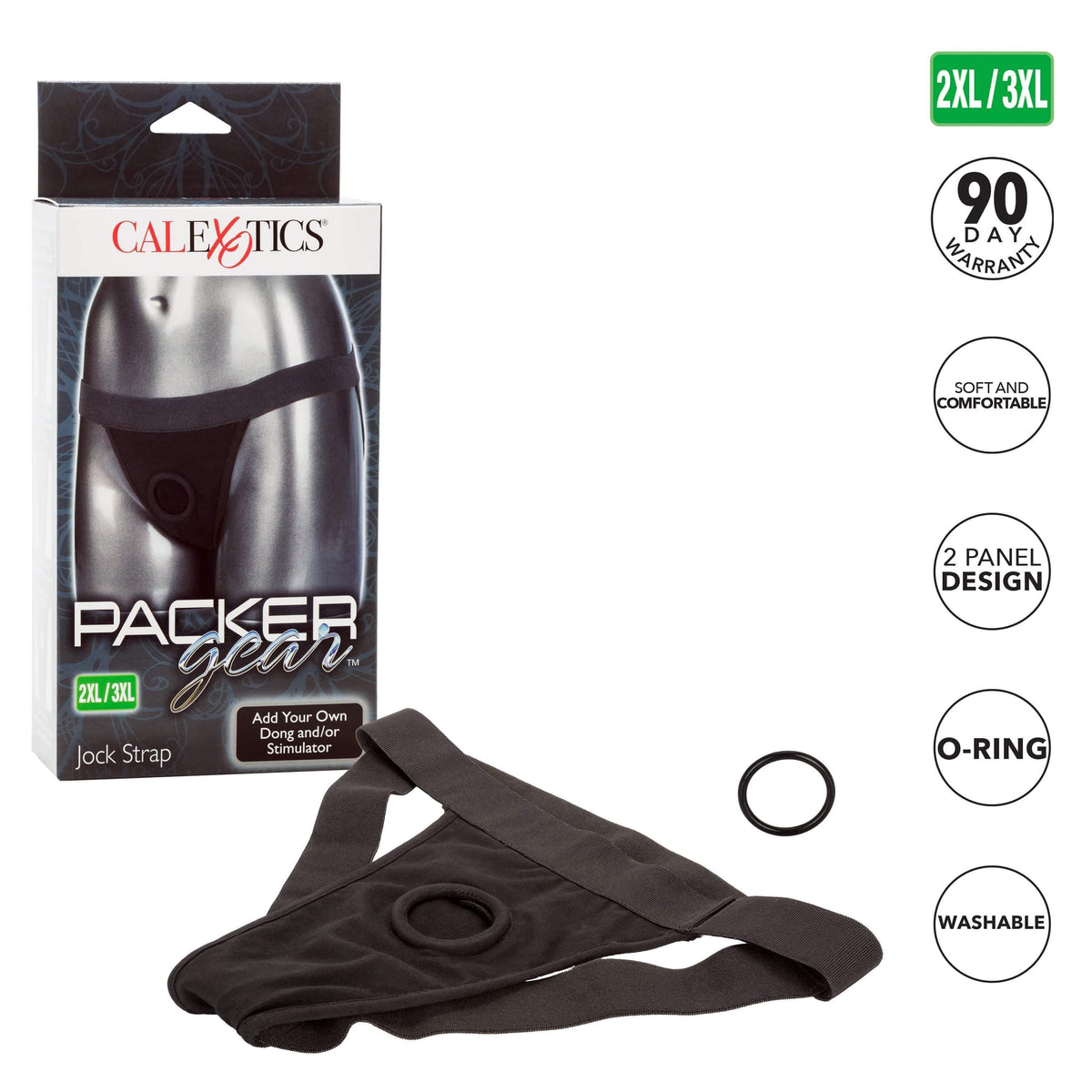 California Exotics - Packer Gear Jock Strap On 2XL/3XL (Black) Strap On w/o Dildo Durio Asia