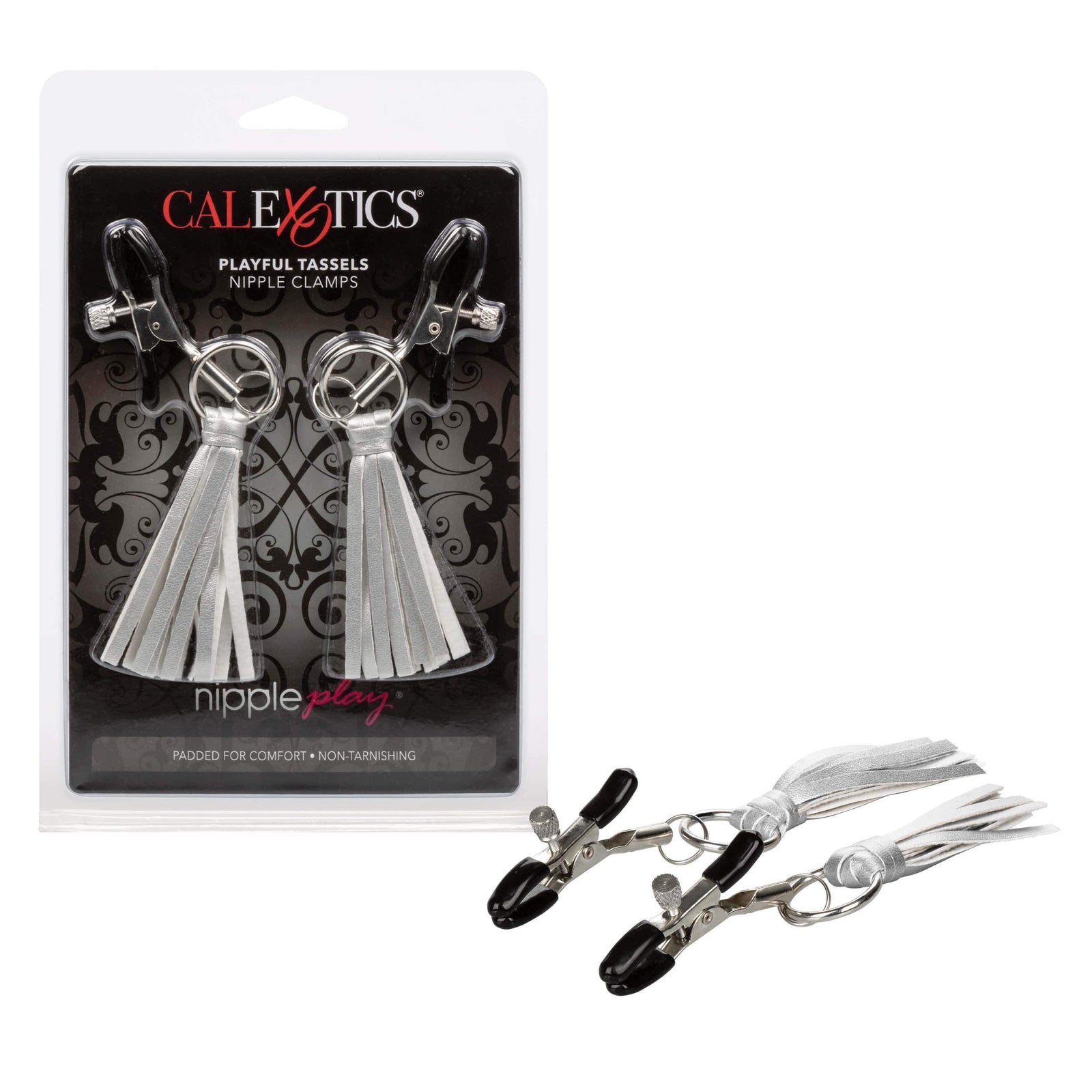 California Exotics - Nipple Play Playful Tassels Nipple Clamps (Silver) Nipple Clamps (Non Vibration) 716770092267 CherryAffairs
