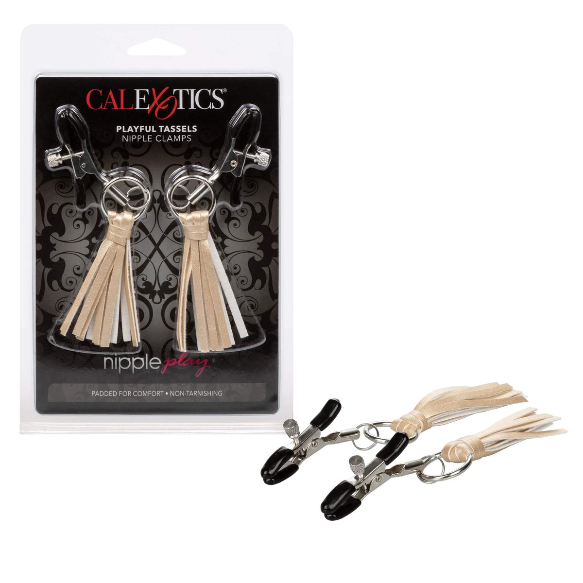 California Exotics - Nipple Play Playful Tassels Nipple Clamps (Gold) Nipple Clamps (Non Vibration) 716770092274 CherryAffairs