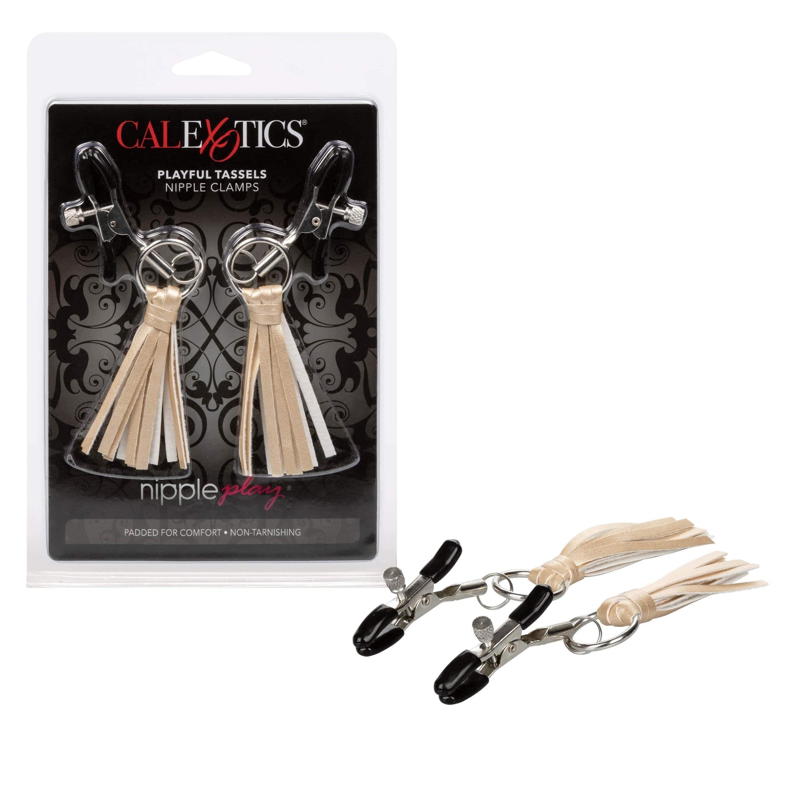 California Exotics - Nipple Play Playful Tassels Nipple Clamps (Gold) Nipple Clamps (Non Vibration) 716770092274 CherryAffairs