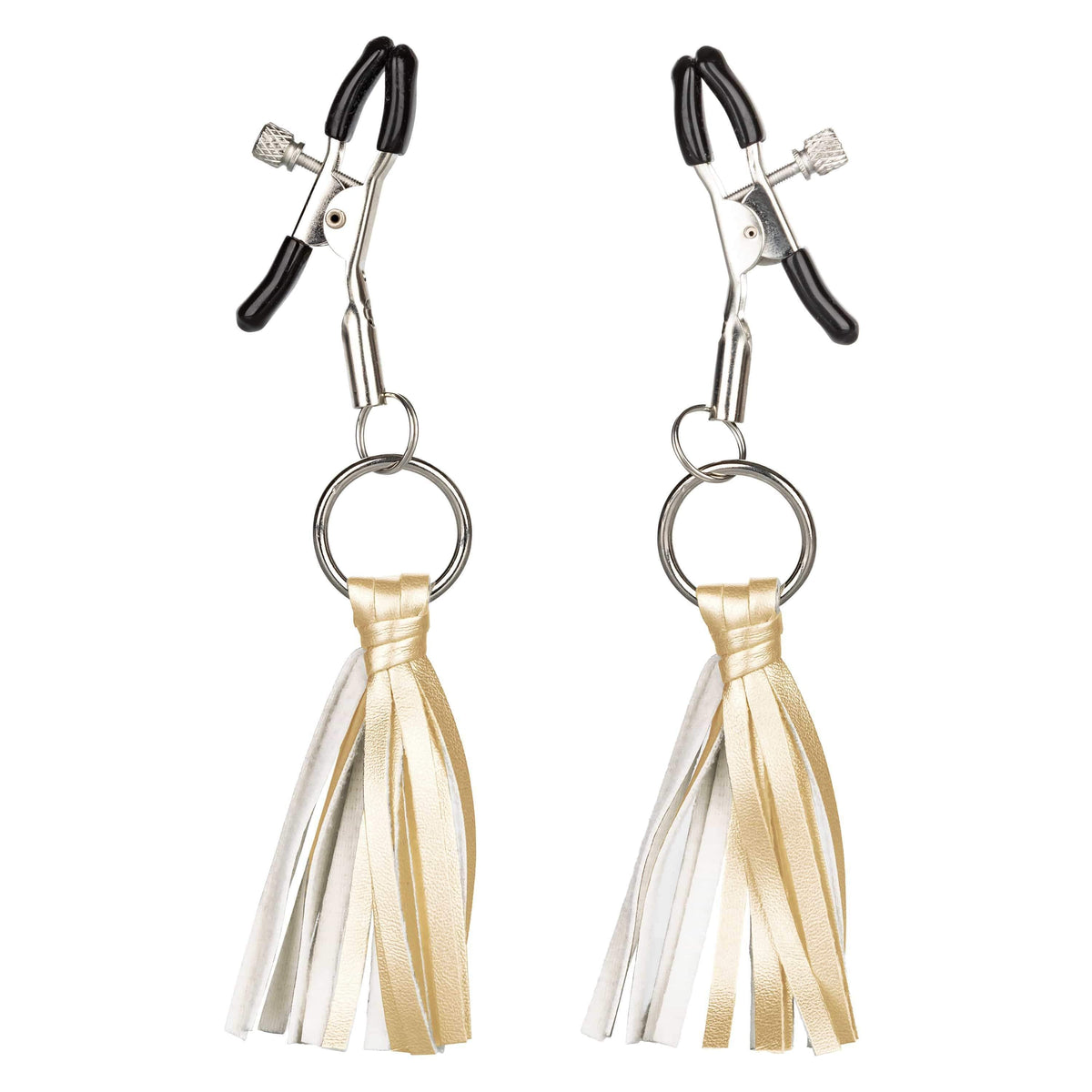 California Exotics - Nipple Play Playful Tassels Nipple Clamps (Gold) Nipple Clamps (Non Vibration) Durio Asia