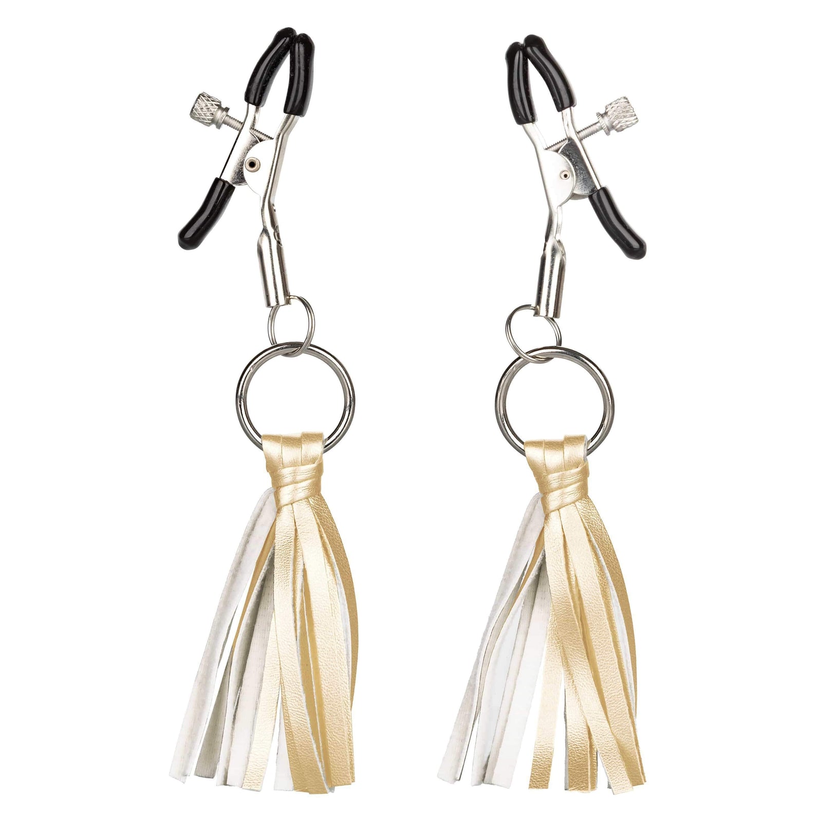 California Exotics - Nipple Play Playful Tassels Nipple Clamps (Gold) Nipple Clamps (Non Vibration) Durio Asia