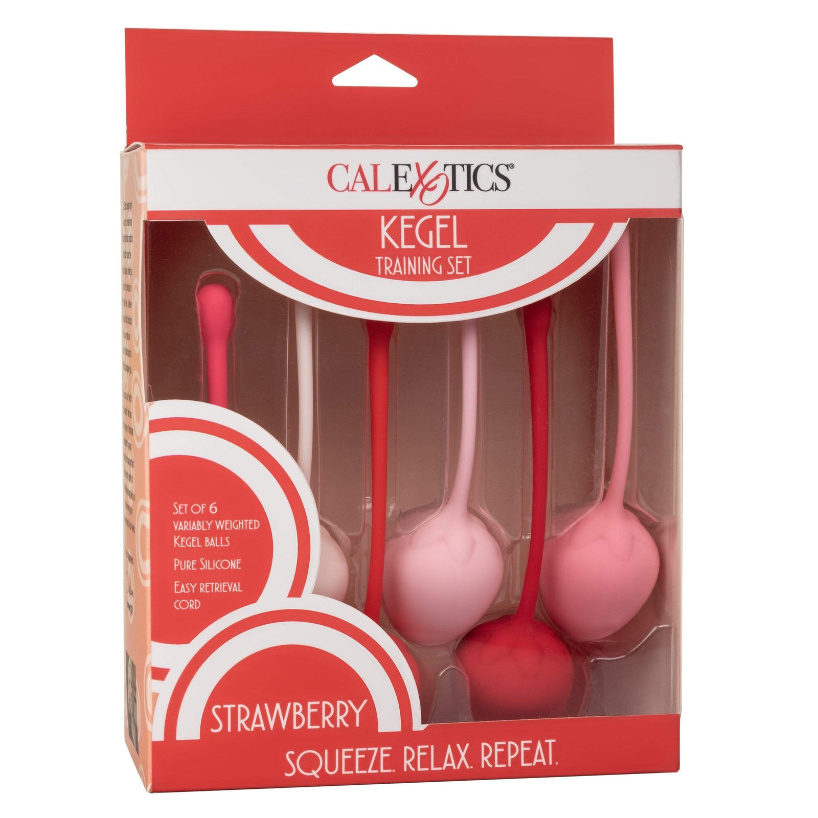 California Exotics - Strawberry Silicone Kegel Balls Training Set (Pink) Kegel Balls (Non Vibration) 716770092427 CherryAffairs