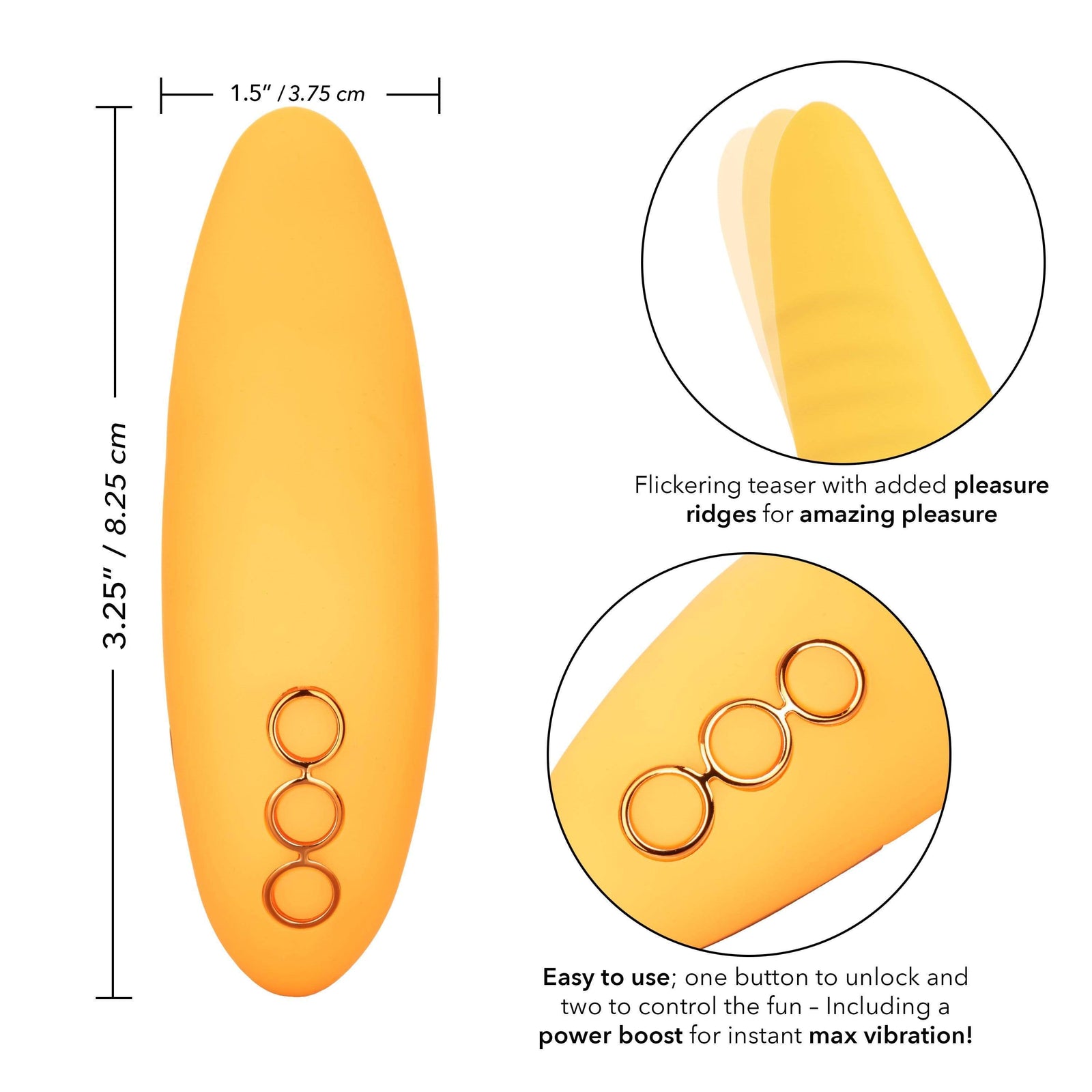 California Exotics - California Dreaming Hollywood Hottie Clit Massager (Yellow) Rabbit Dildo (Vibration) Rechargeable