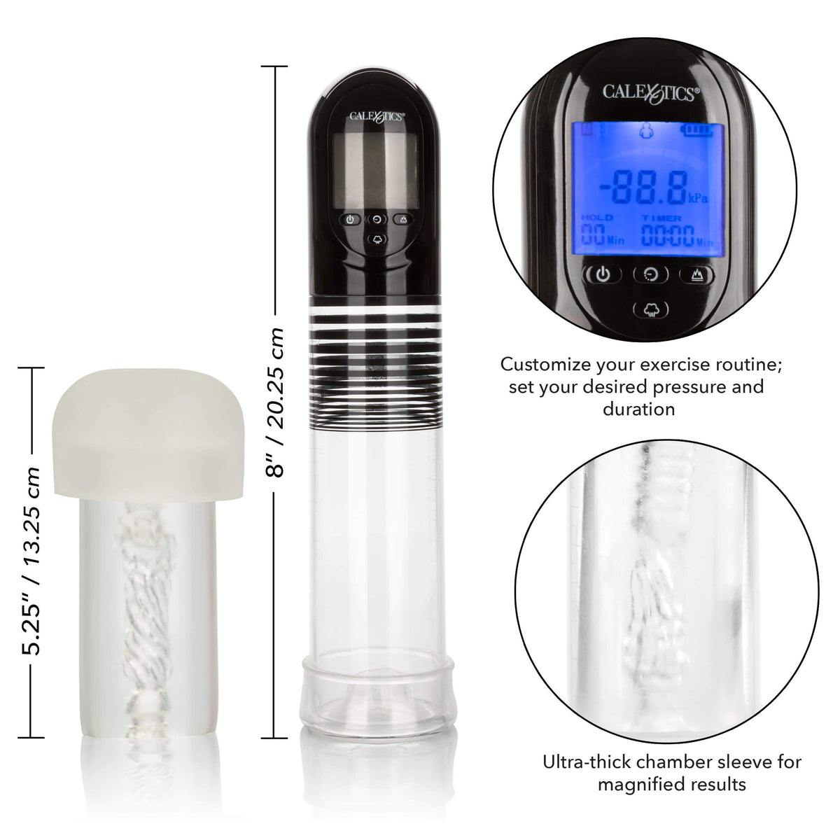 California Exotics - Optimum Series Advanced Automatic Smart Penis Pump (Clear) Penis Pump (Vibration) Rechargeable