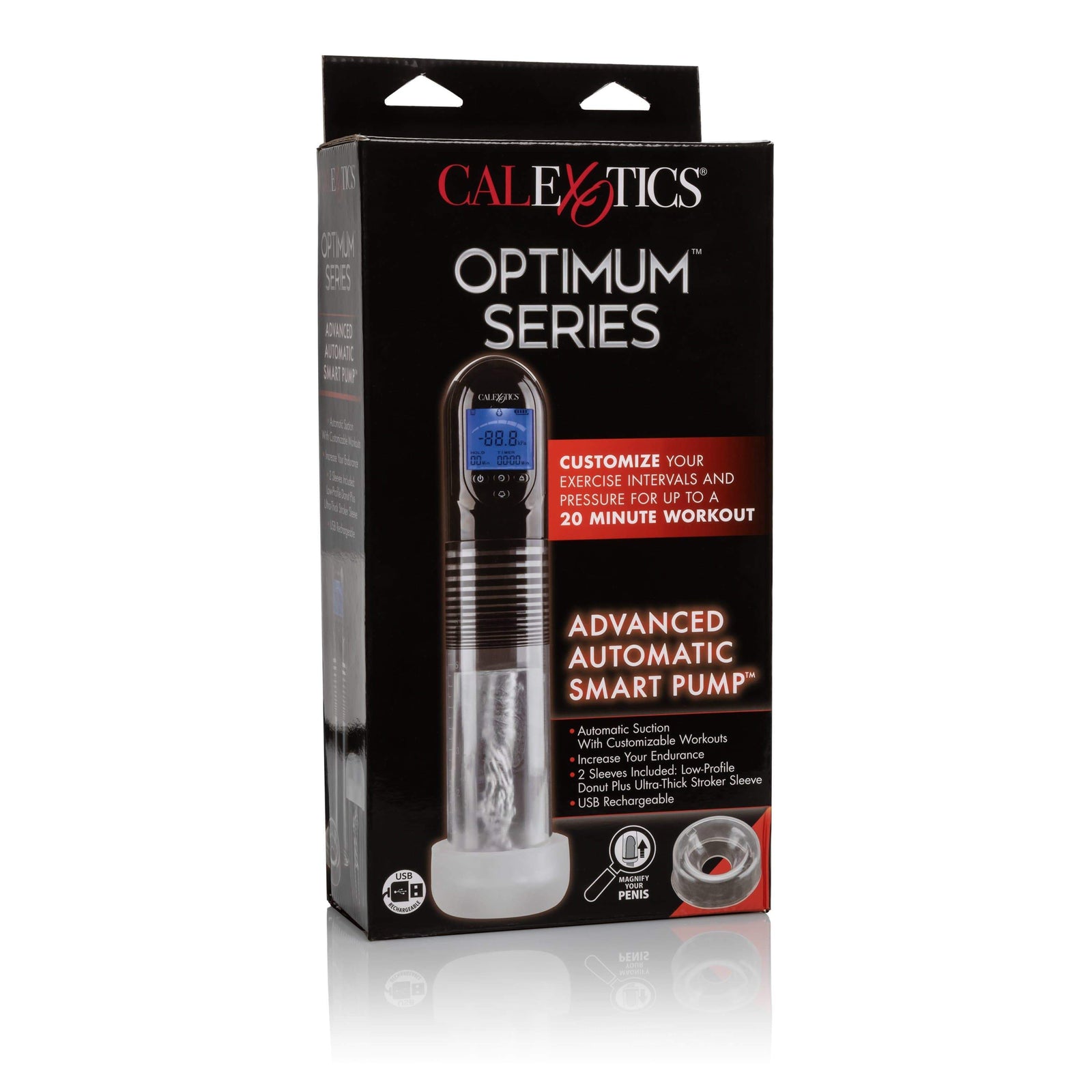 California Exotics - Optimum Series Advanced Automatic Smart Penis Pump (Clear) Penis Pump (Vibration) Rechargeable