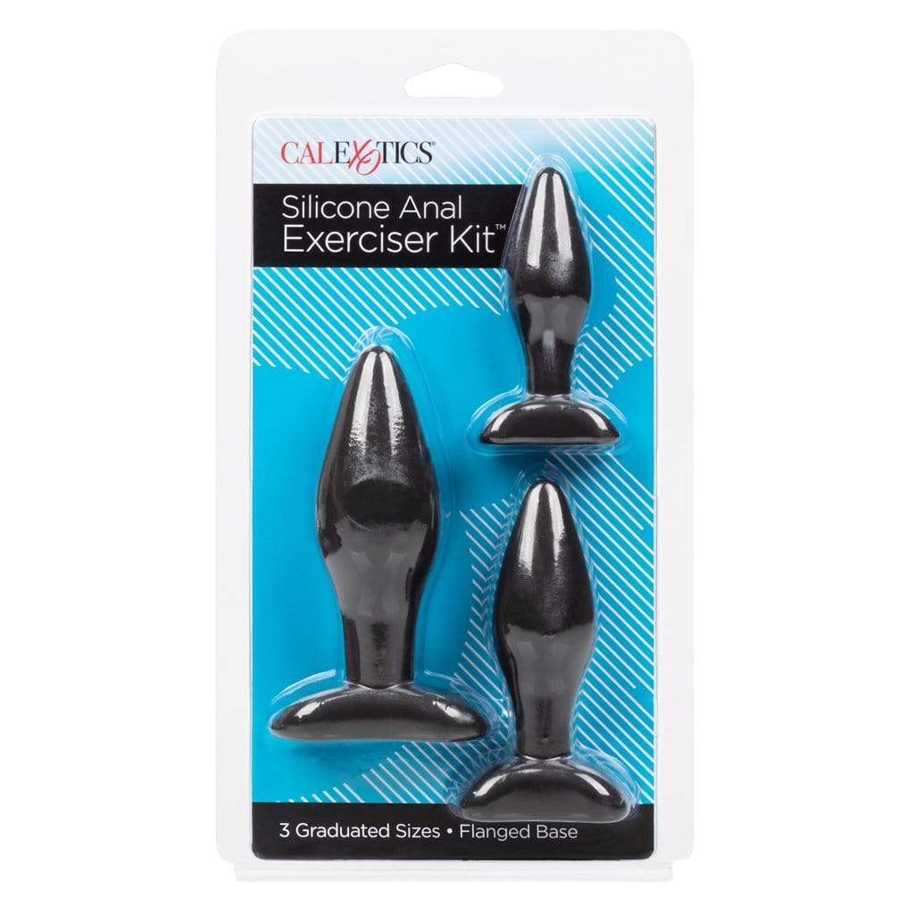 California Exotics - Silicone Flanged Based Anal Exerciser Kit (Black) Anal Kit (Non Vibration) 716770093103 CherryAffairs