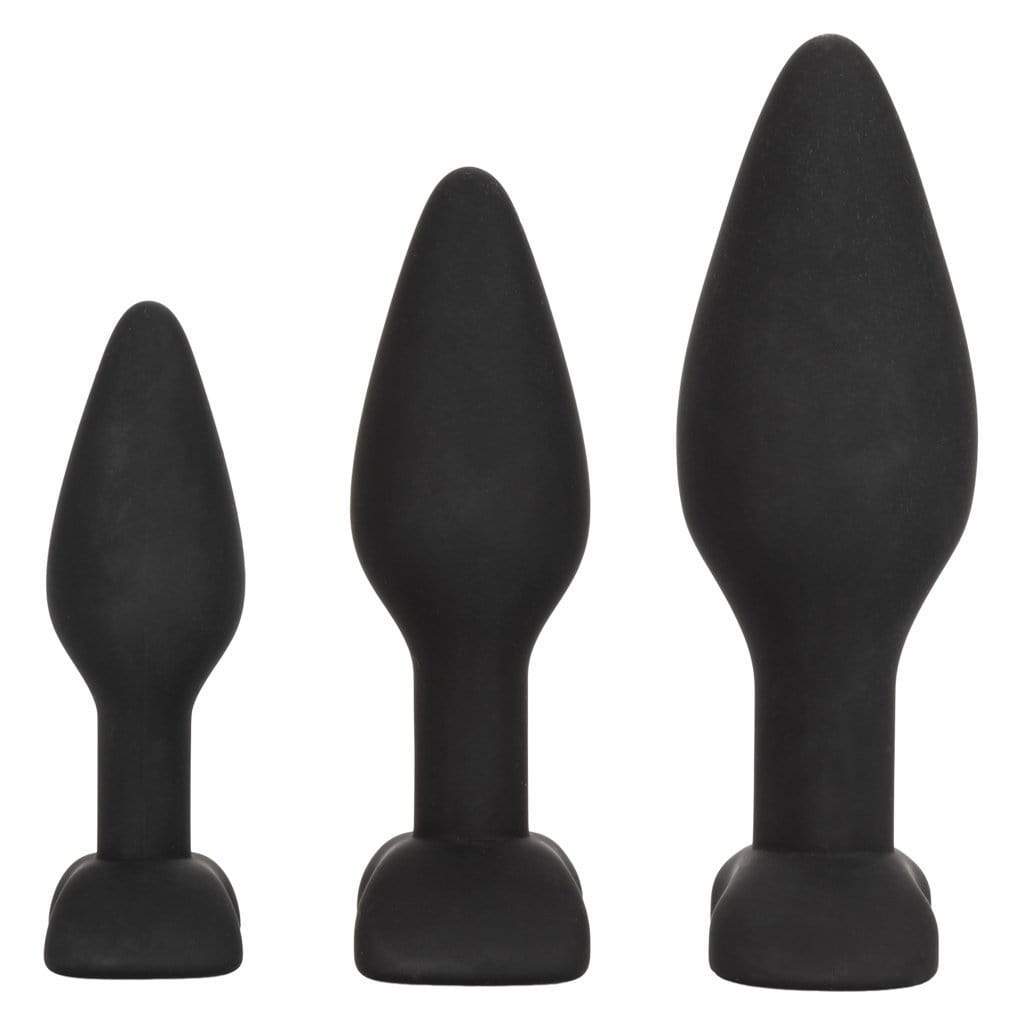 California Exotics - Silicone Flanged Based Anal Exerciser Kit (Black) Anal Kit (Non Vibration) 716770093103 CherryAffairs