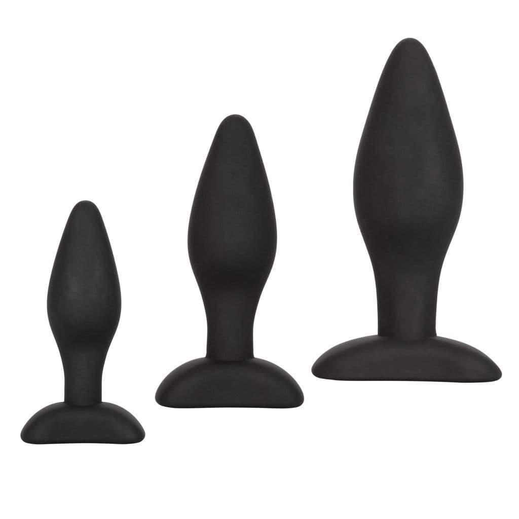 California Exotics - Silicone Flanged Based Anal Exerciser Kit (Black) Anal Kit (Non Vibration) 716770093103 CherryAffairs