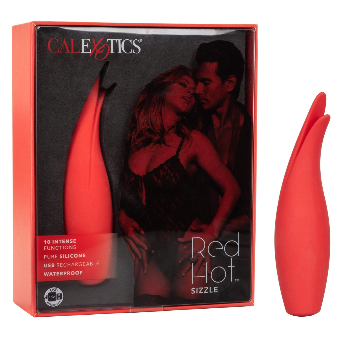 California Exotics - Red Hot Sizzle Clit Massager (Red) Clit Massager (Vibration) Rechargeable