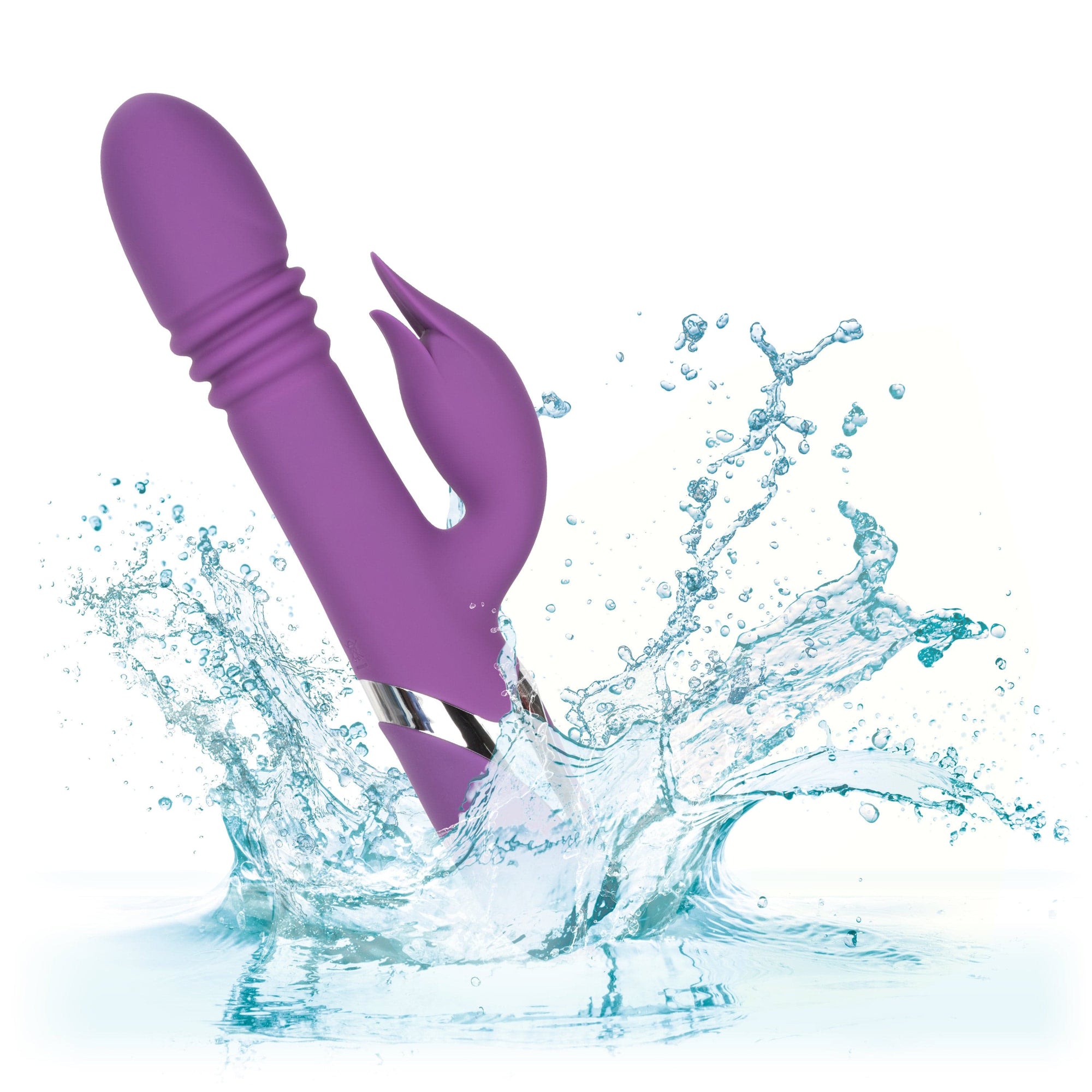 California Exotics - Enchanted Kisser Thrusting Rabbit Vibrator (Purple) Rabbit Dildo (Vibration) Rechargeable 716770093240 CherryAffairs
