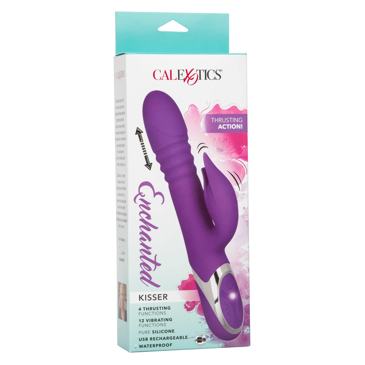 California Exotics - Enchanted Kisser Thrusting Rabbit Vibrator (Purple) Rabbit Dildo (Vibration) Rechargeable 716770093240 CherryAffairs