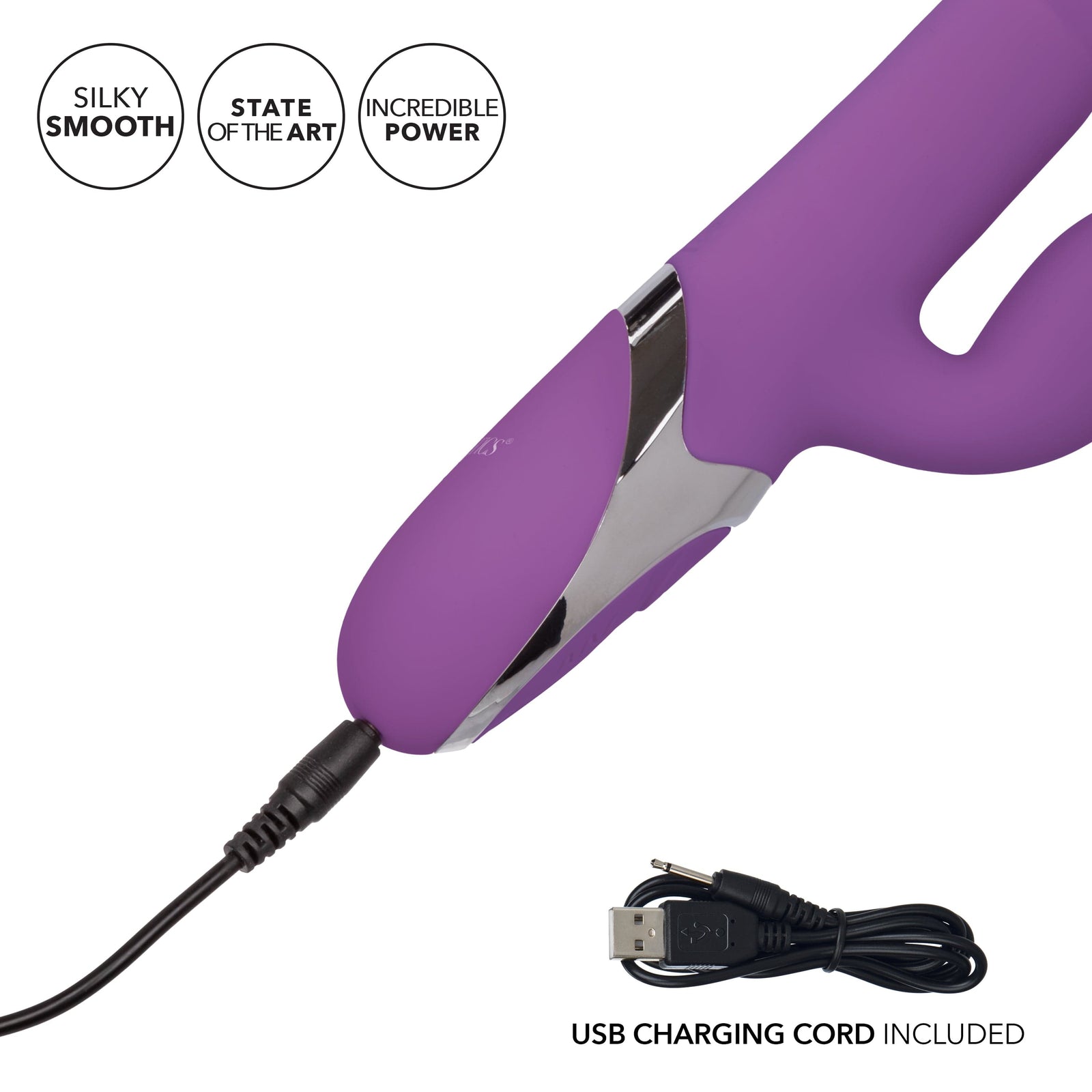 California Exotics - Enchanted Kisser Thrusting Rabbit Vibrator (Purple) Rabbit Dildo (Vibration) Rechargeable 716770093240 CherryAffairs