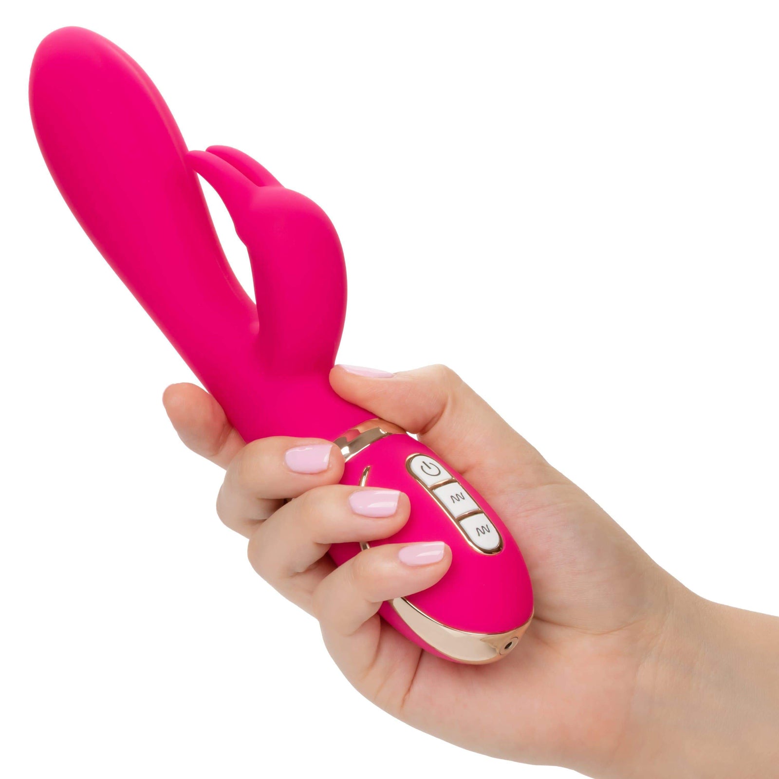 California Exotics - Jack Rabbit Signature Silicone Ultra Soft Rabbit Vibrator (Pink) Rabbit Dildo (Vibration) Rechargeable 716770093264 CherryAffairs